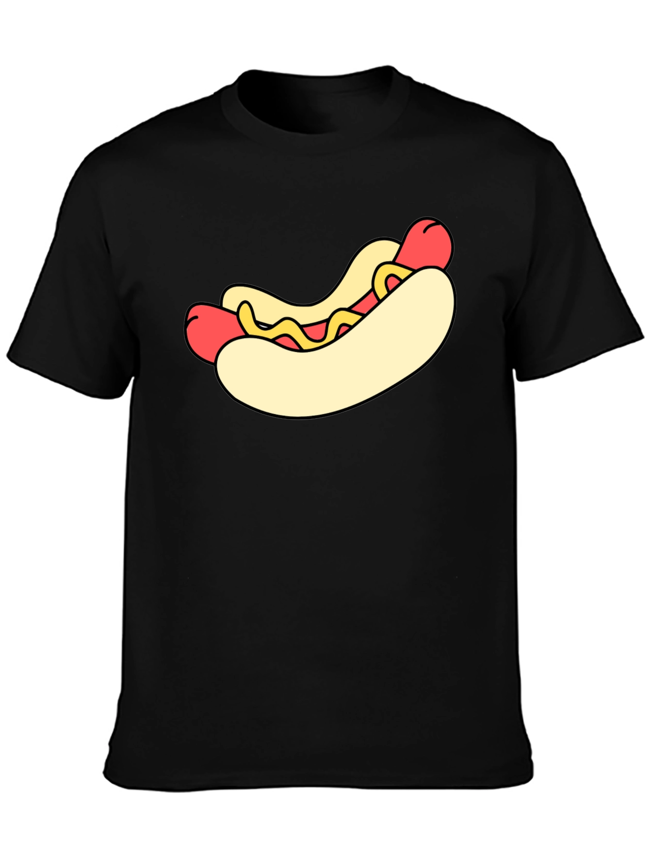 Black Hot Dog Graphic Black T-Shirt view 3