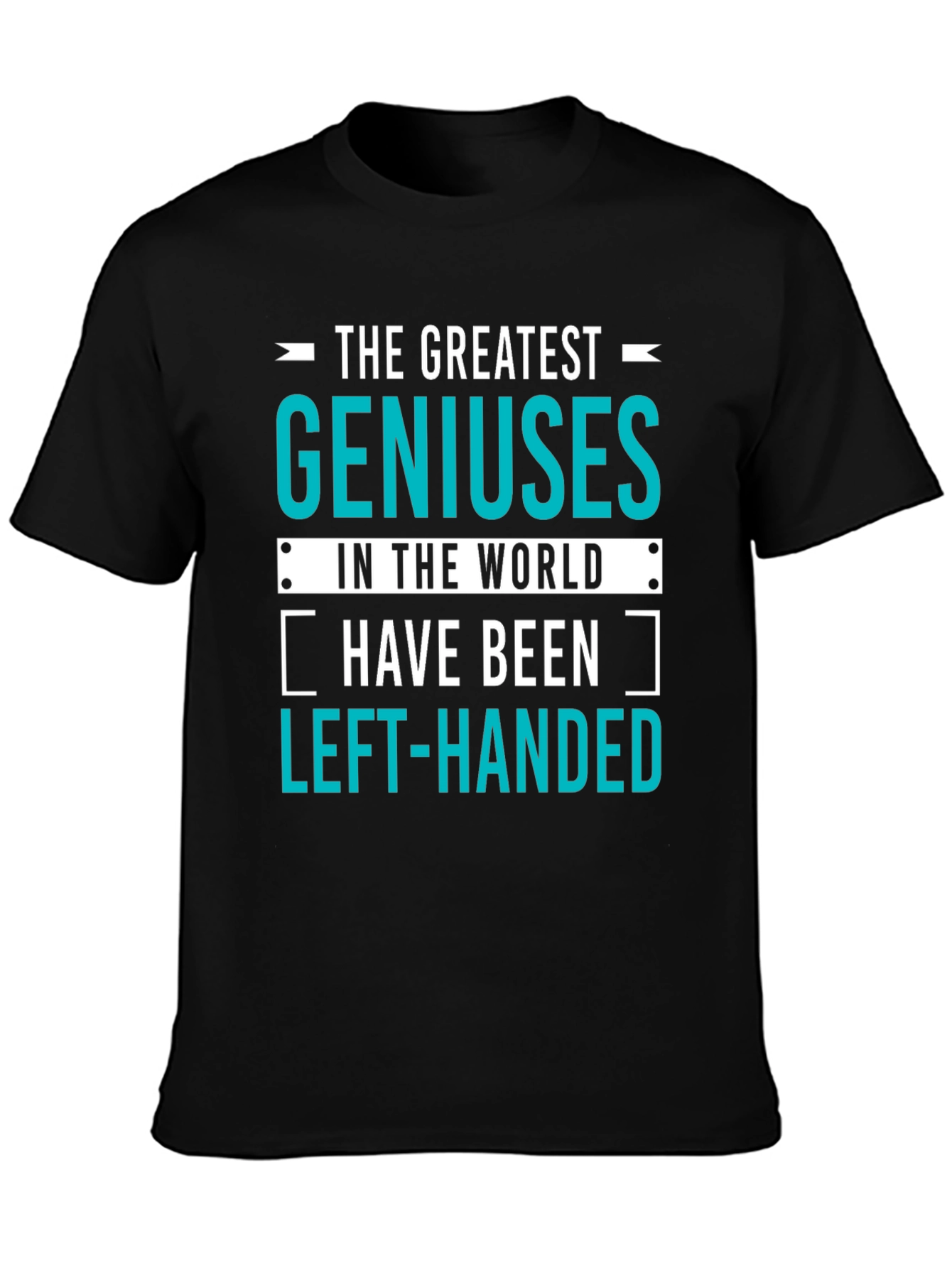 Black Genius Left-Handed T-Shirt: Funny Gift for Smart People! view 3