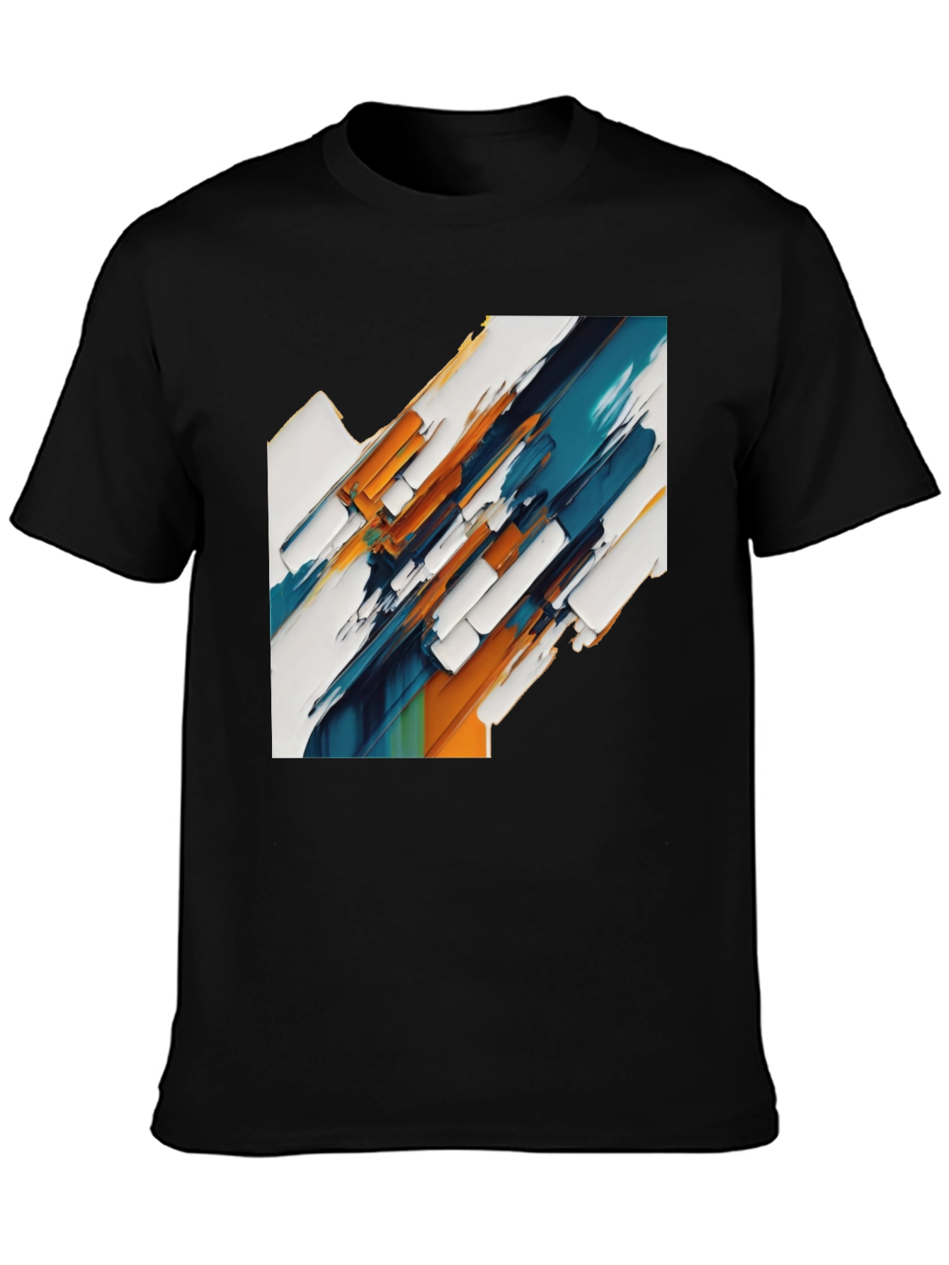 Black Abstract Art Graphic Tee - Modern Style view 3