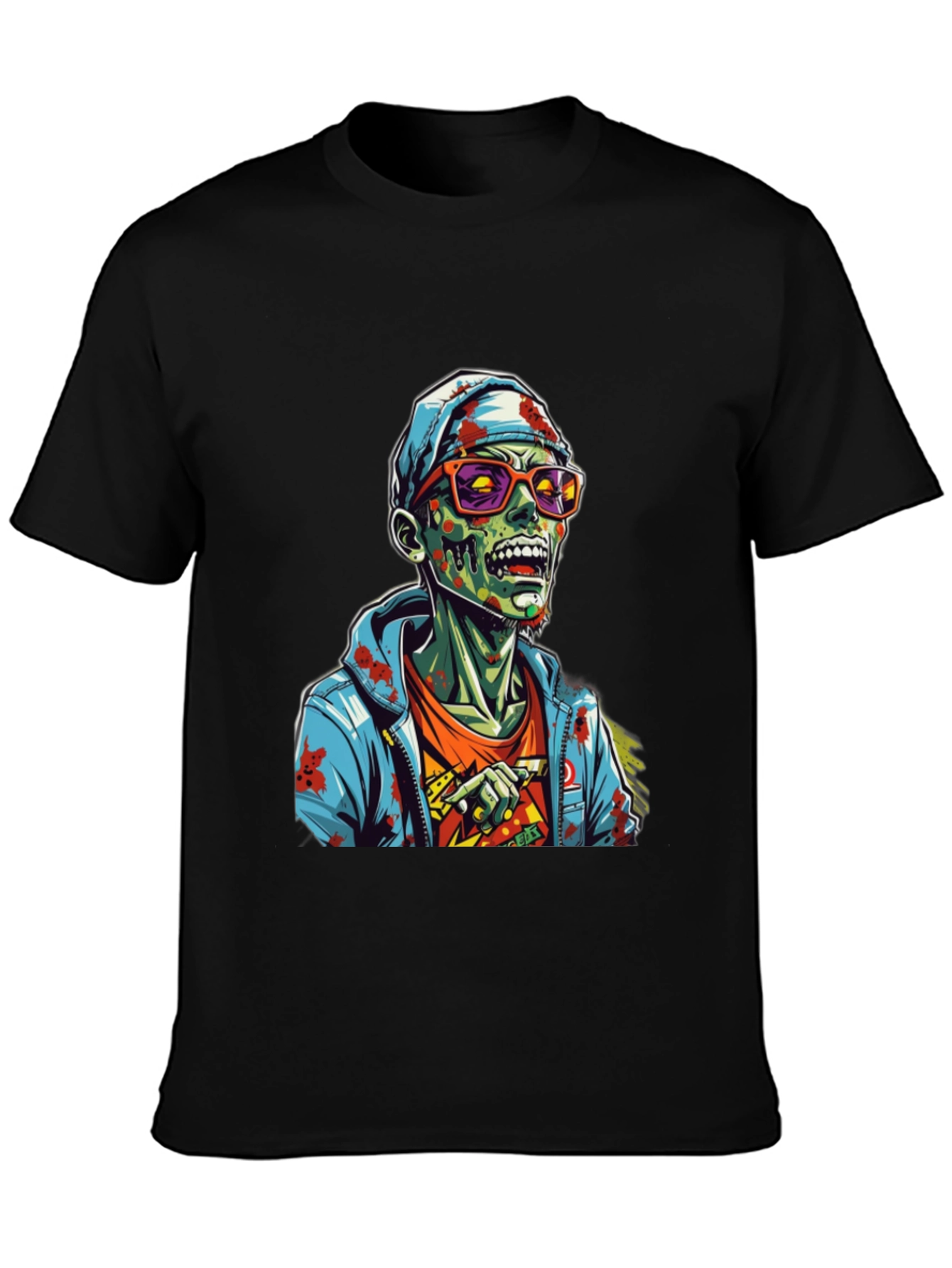 Black Zombie Graphic T-Shirt - Men's Black Tee view 3