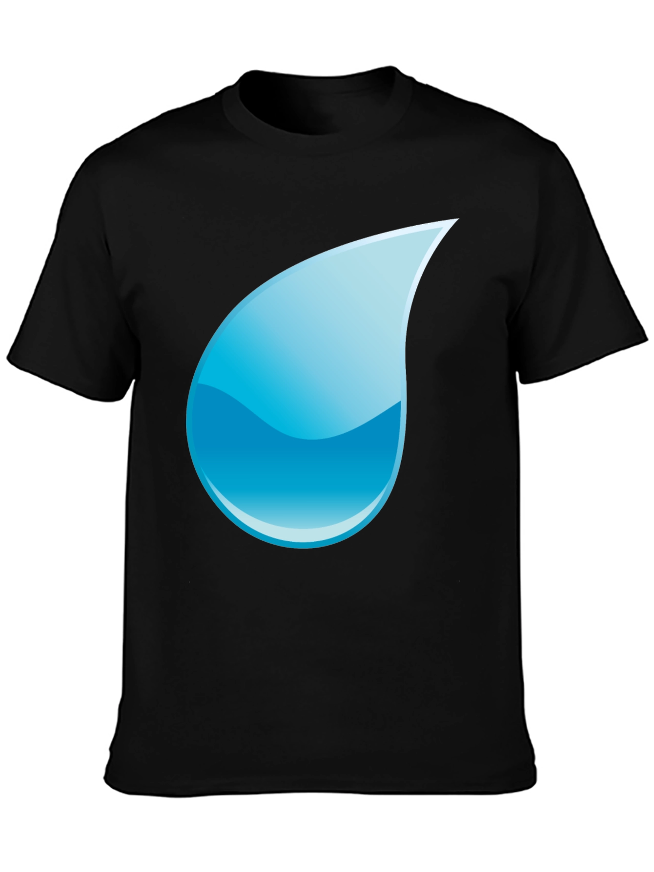 Black Black T-Shirt with Water Drop Design view 3