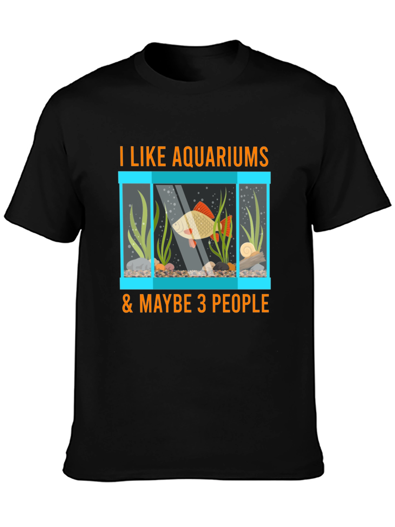 Black Aquarium Lover T-Shirt: Fish Tank & Maybe 3 People view 3