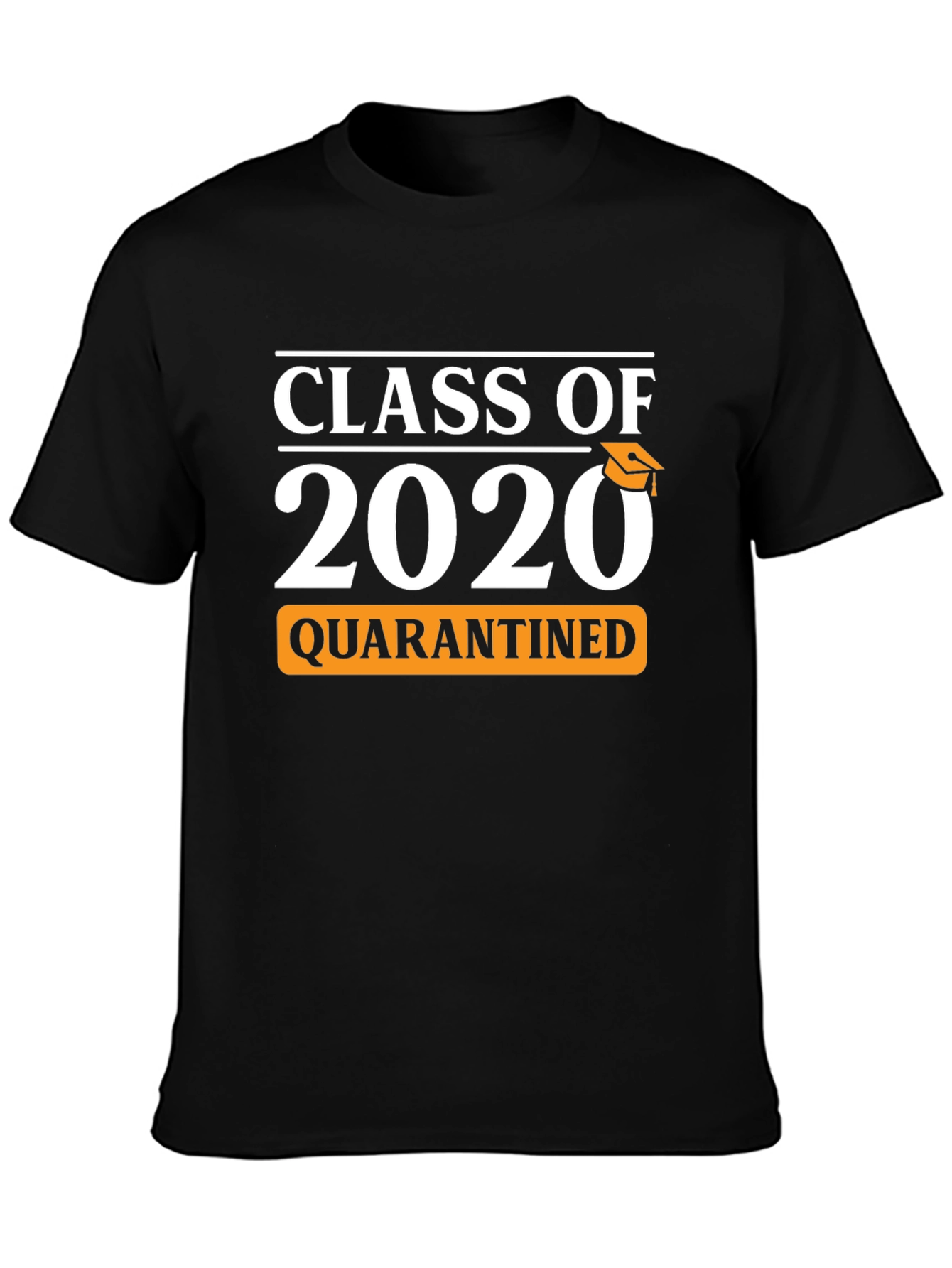 Black Class of 2020 Quarantined T-Shirt view 3