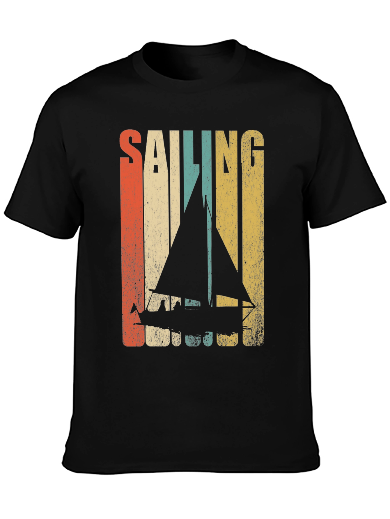 Black Sailing Retro T-Shirt view 3