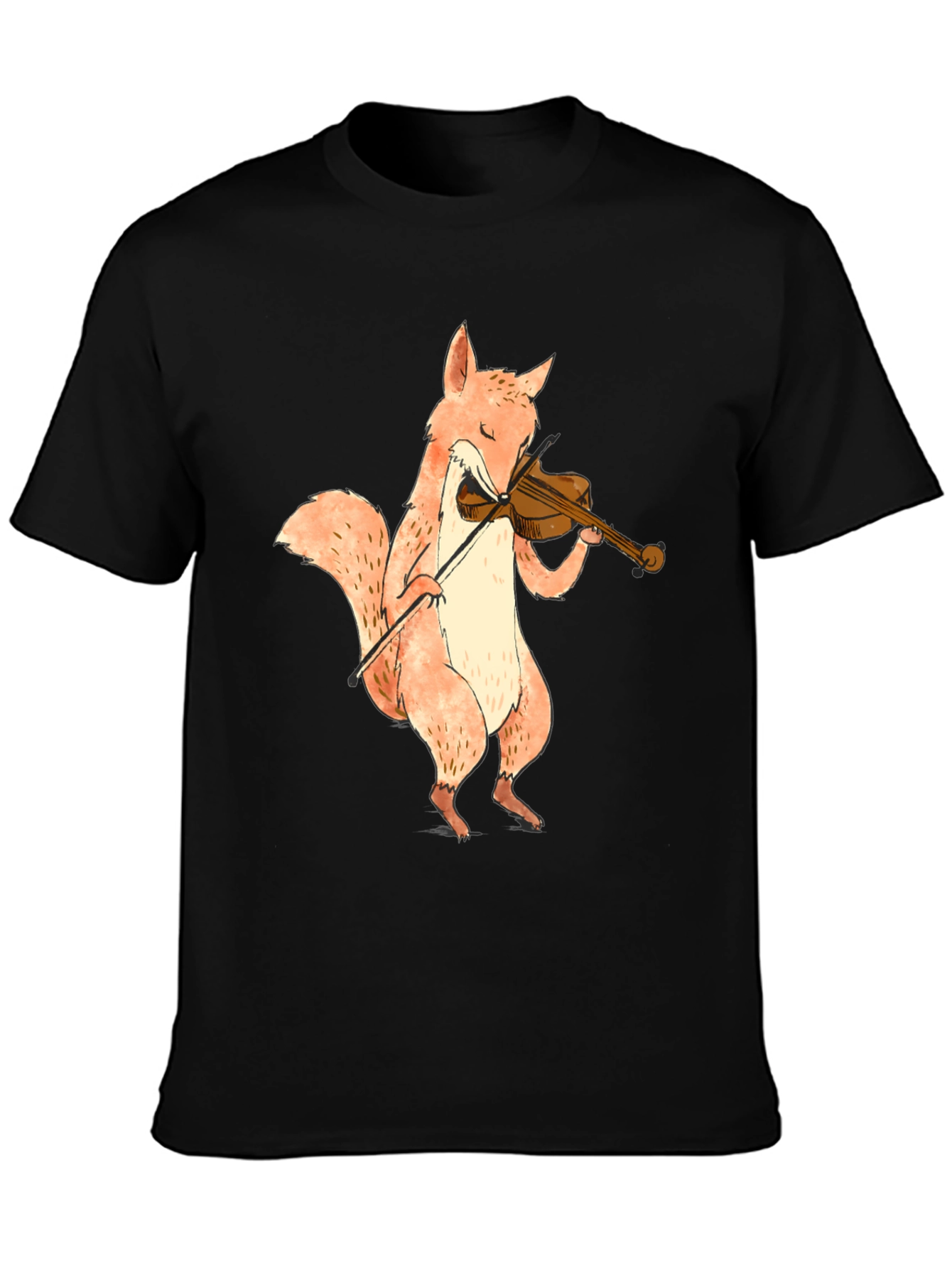 Black Fox Playing Violin Graphic T-Shirt - Unisex view 3