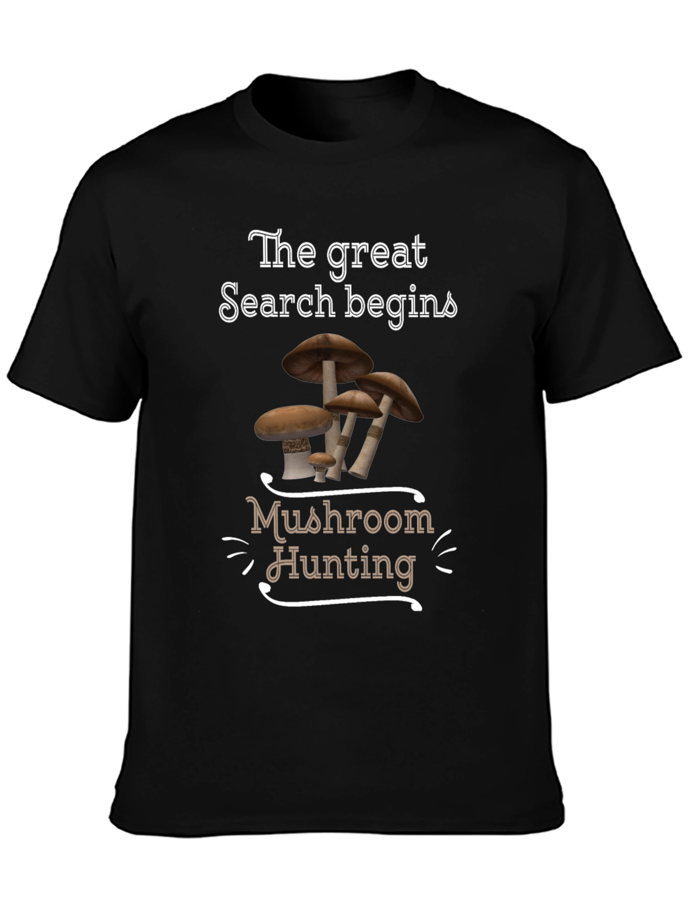 Black Mushroom Hunting Graphic Tee view 3