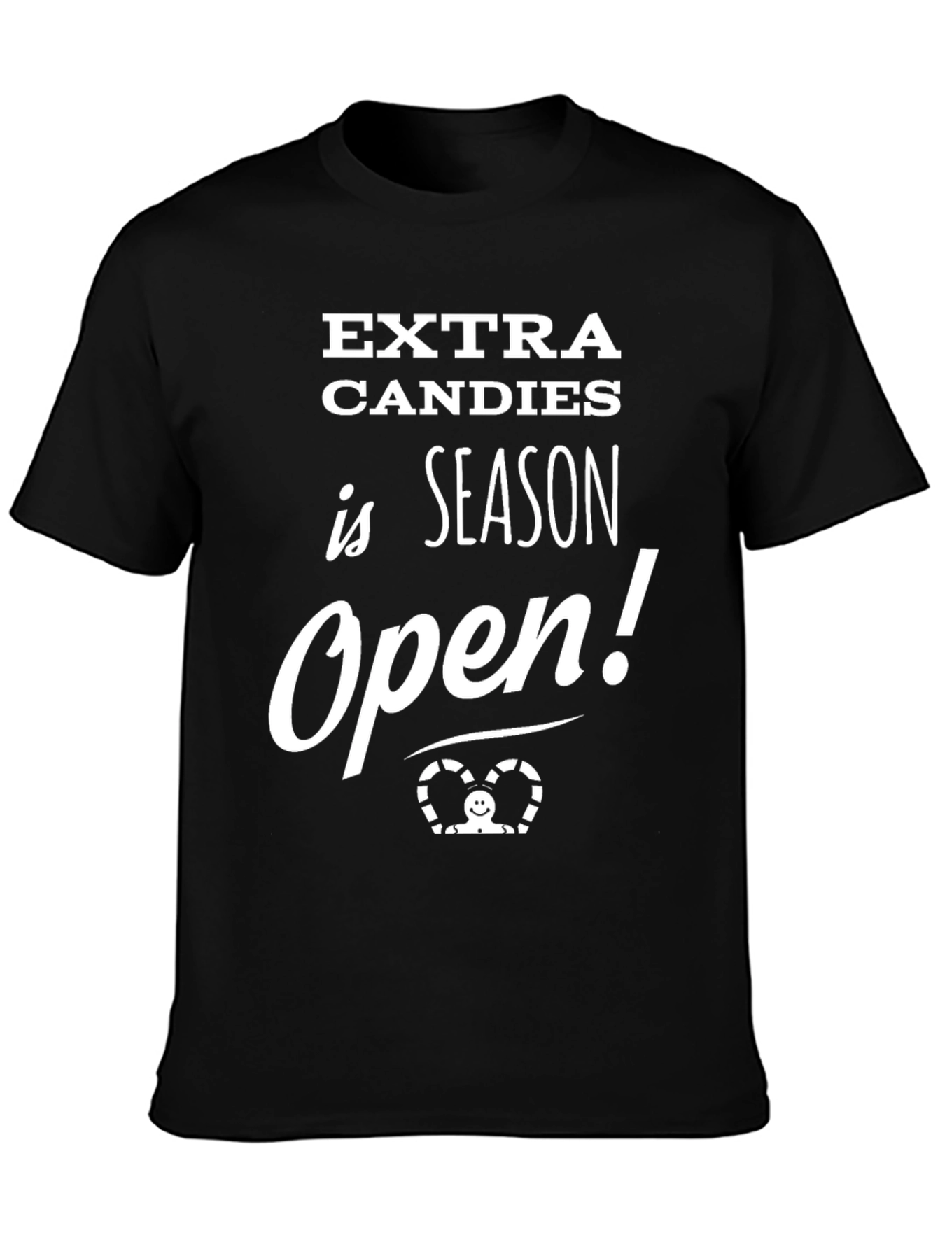 Black Extra Candies Season Open Black T-Shirt view 3