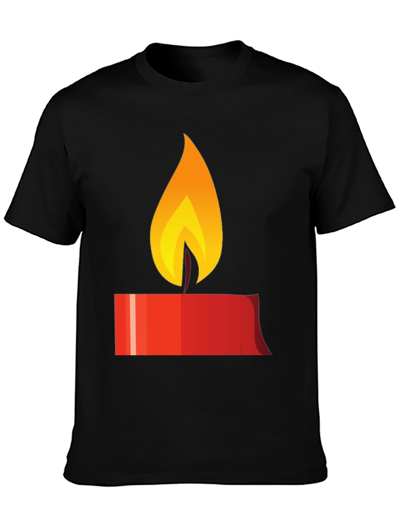 Black Candle Flame Graphic Tee - Black Unisex T-Shirt view 3