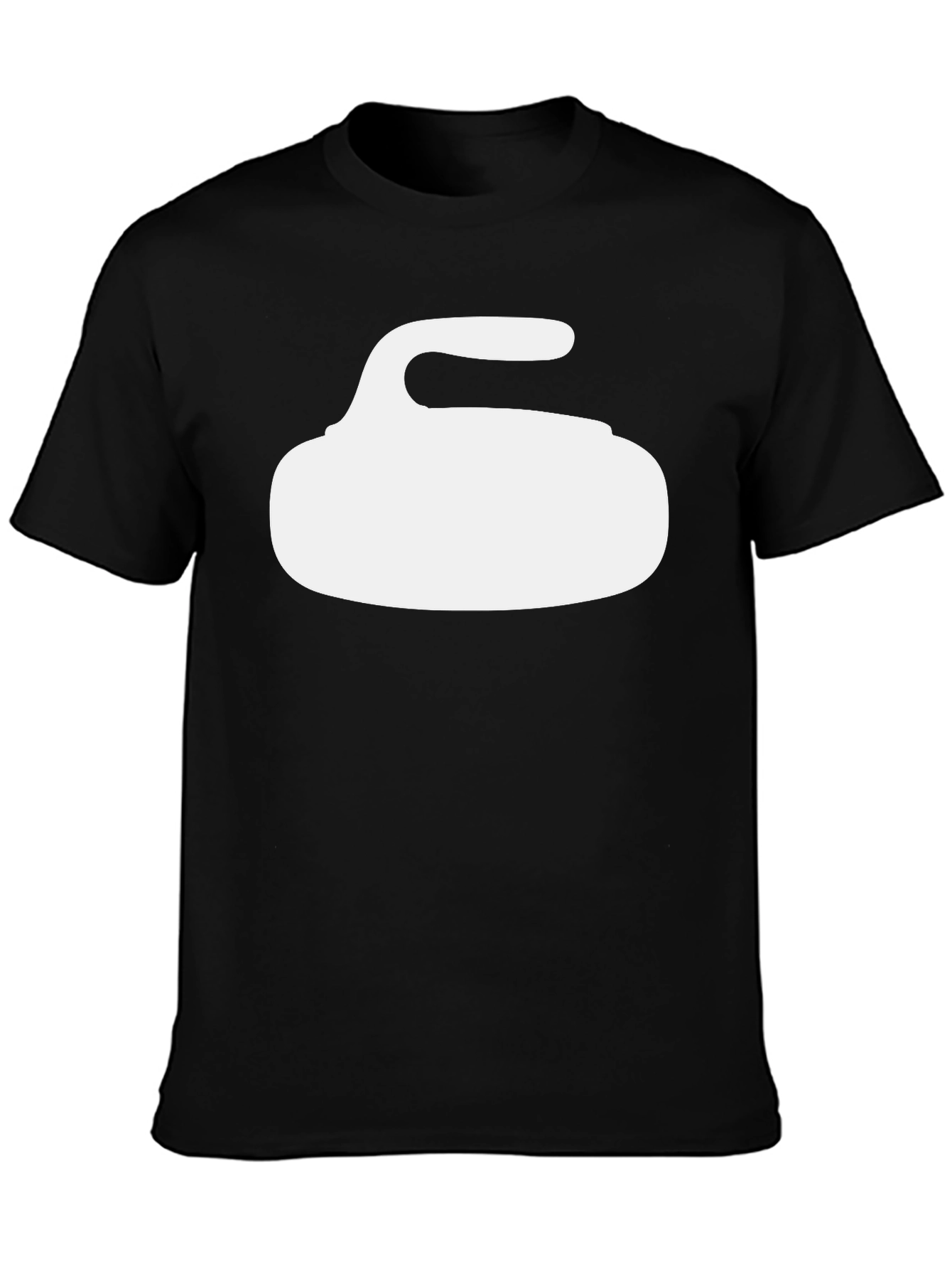 Black Curling Stone Graphic Tee - Black view 3