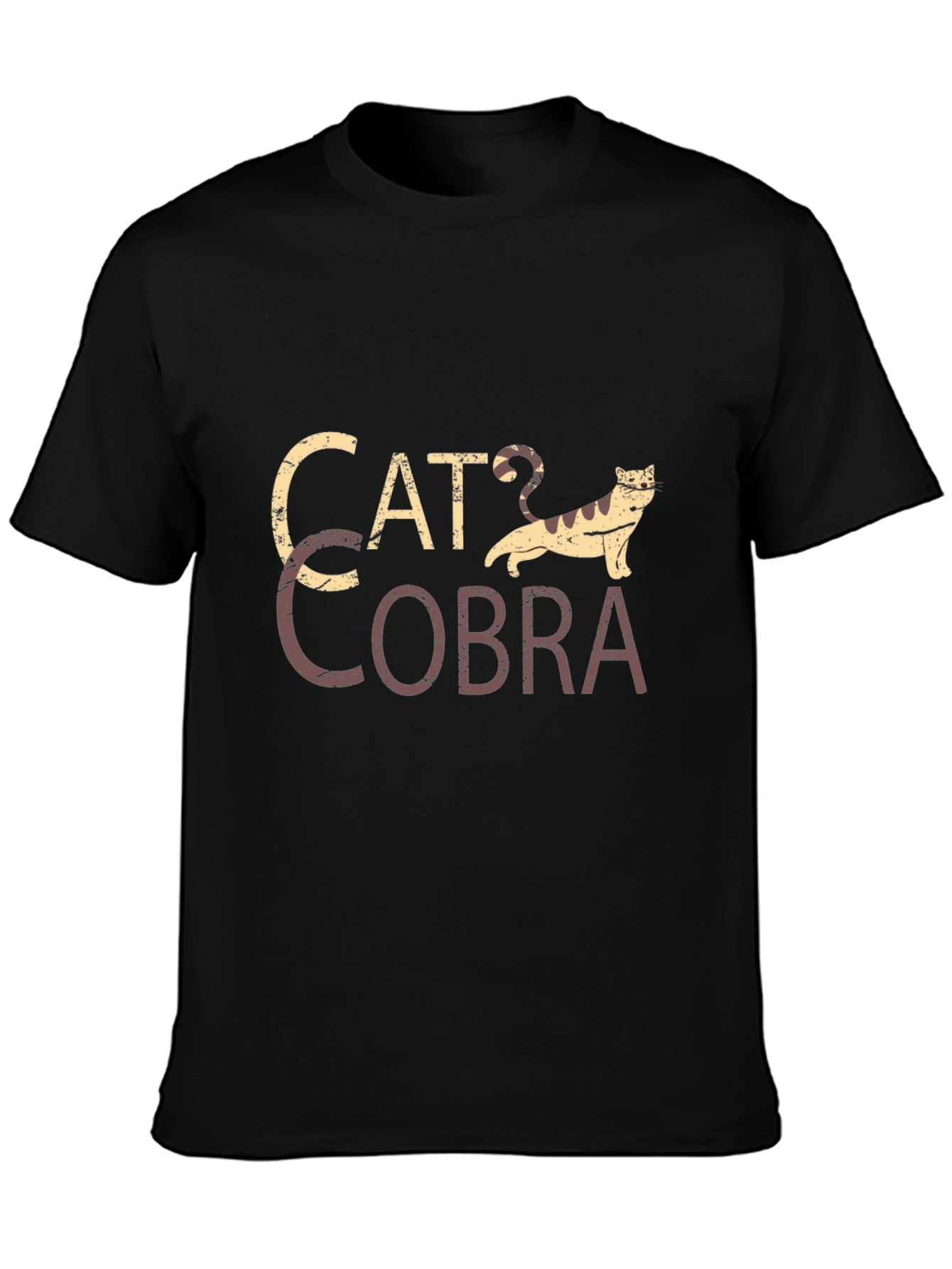 Black Cat Cobra Graphic Tee - Novelty T-Shirt view 3