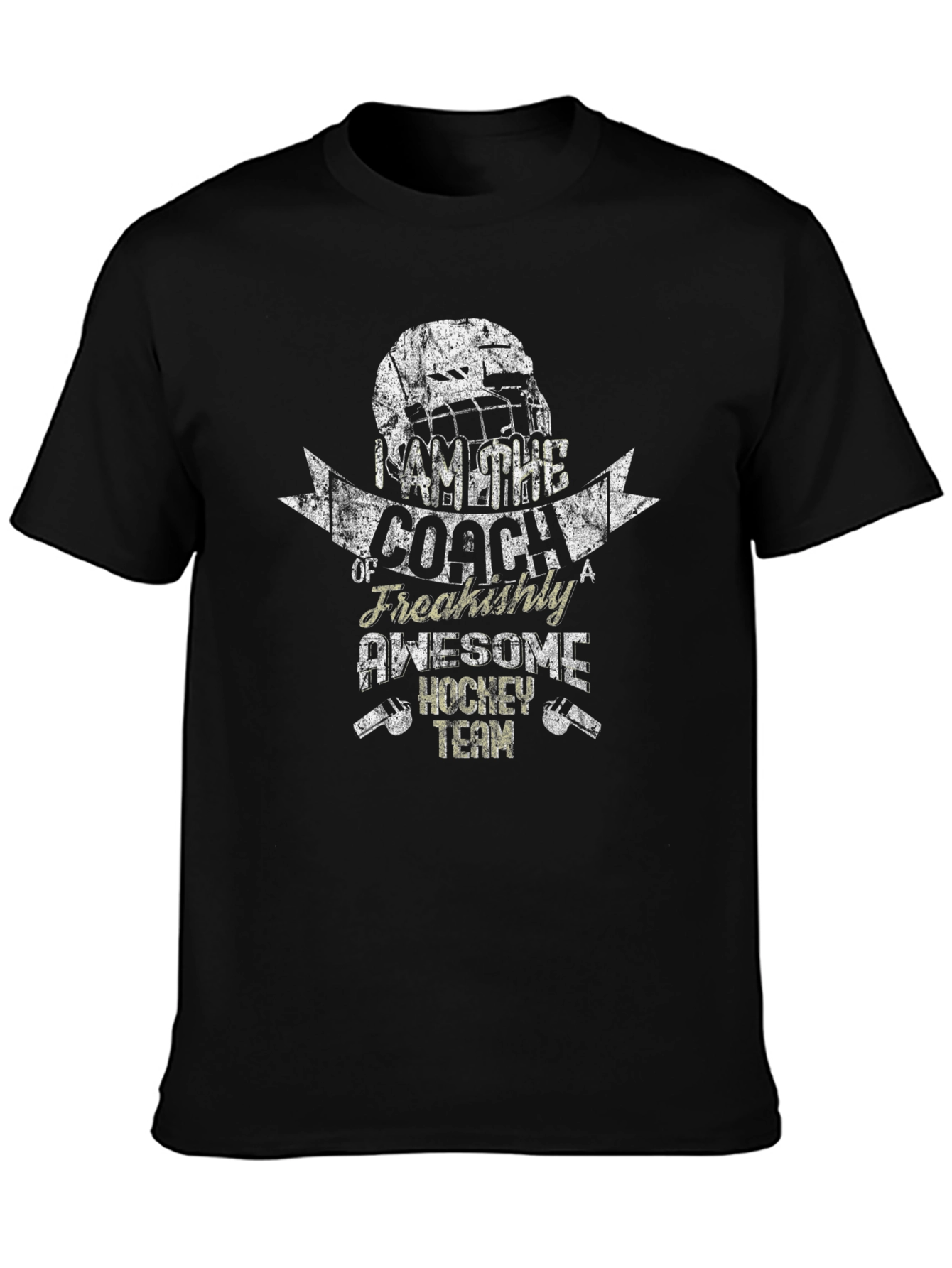 Black Awesome Hockey Coach Graphic Tee view 3