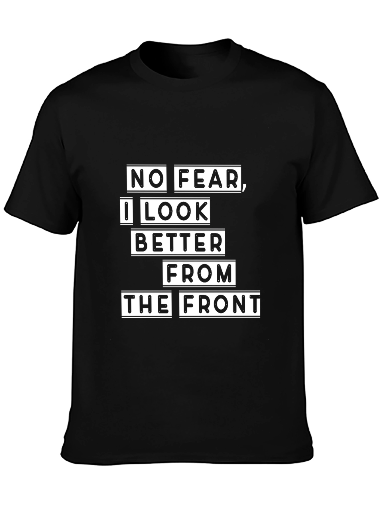 Black Funny "No Fear" Graphic T-Shirt view 3
