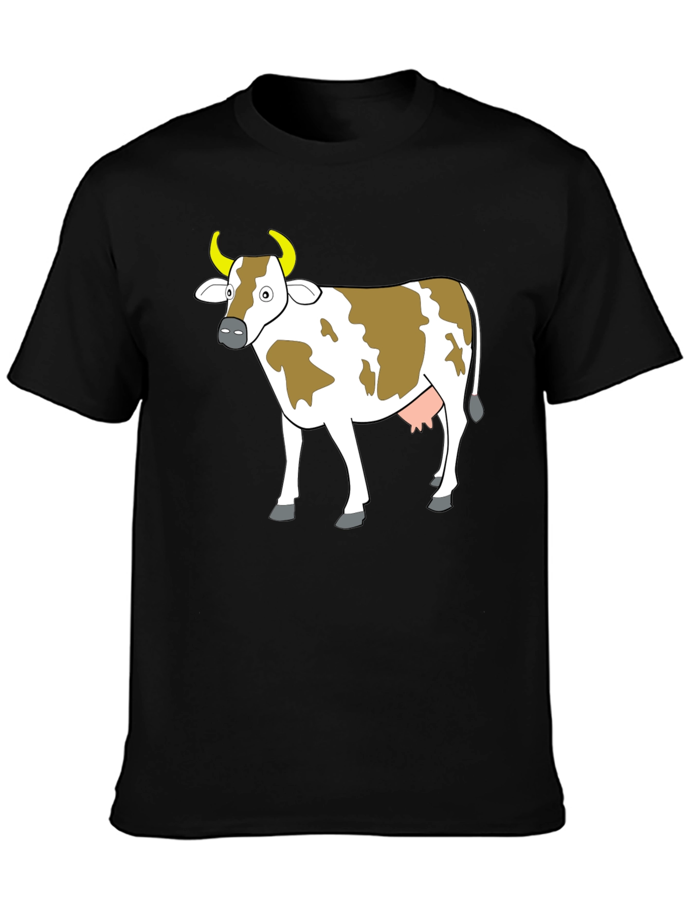 Black Cow Graphic Tee - Black Unisex T-Shirt view 3