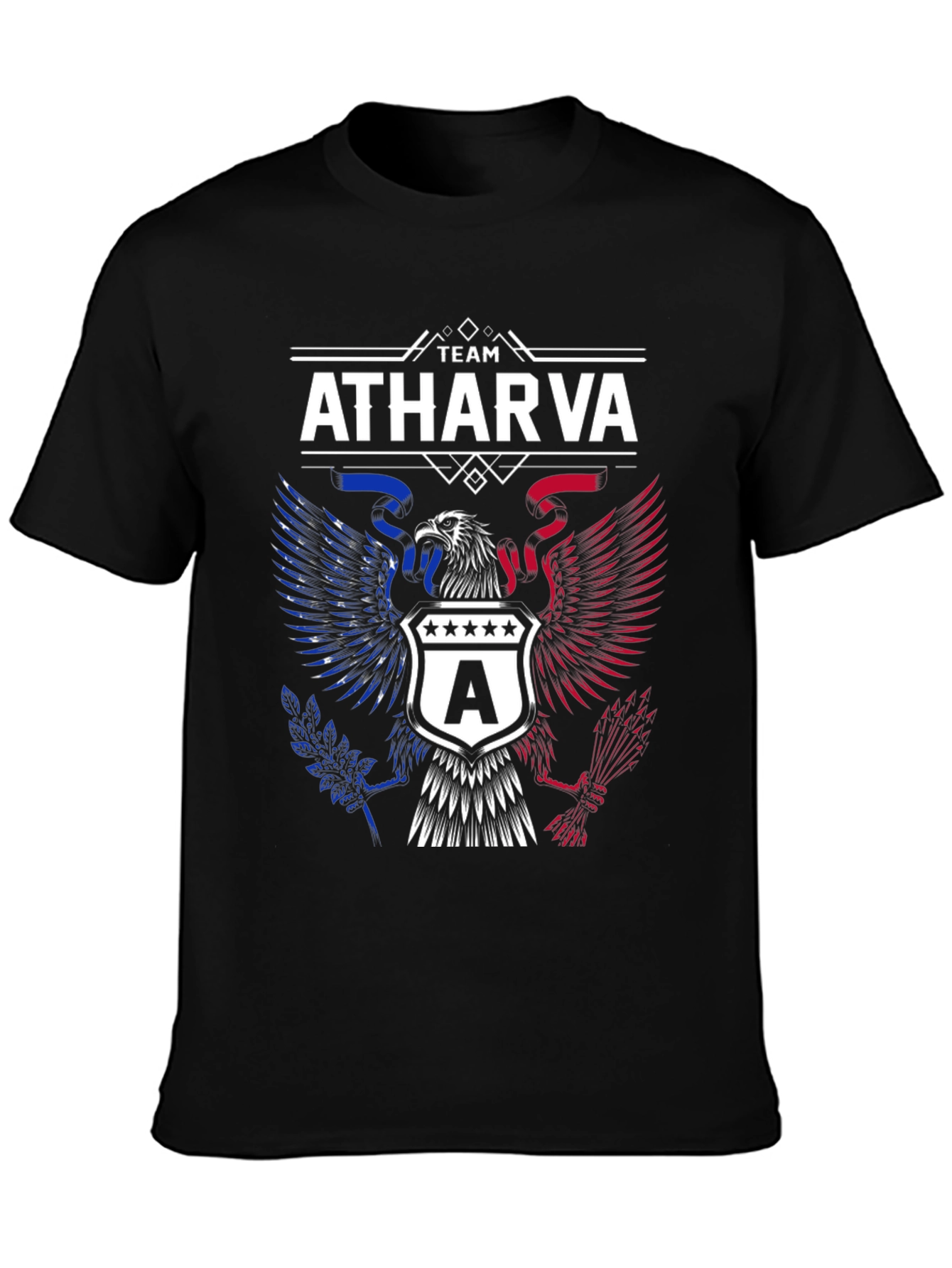 Black Team Atharva Eagle Patriotic T-Shirt view 3