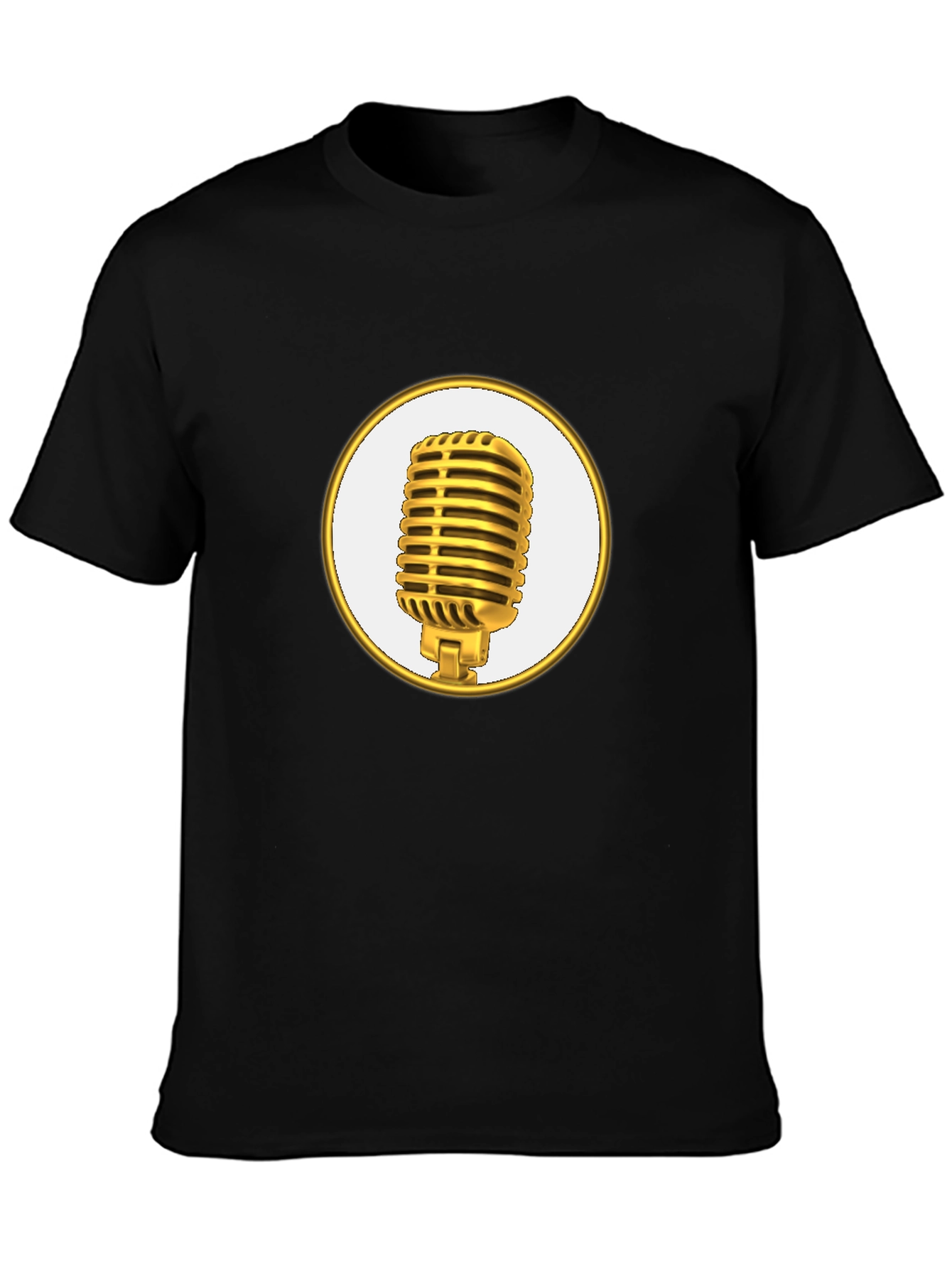 Black Retro Microphone Graphic Tee - Stylish & Comfortable view 3