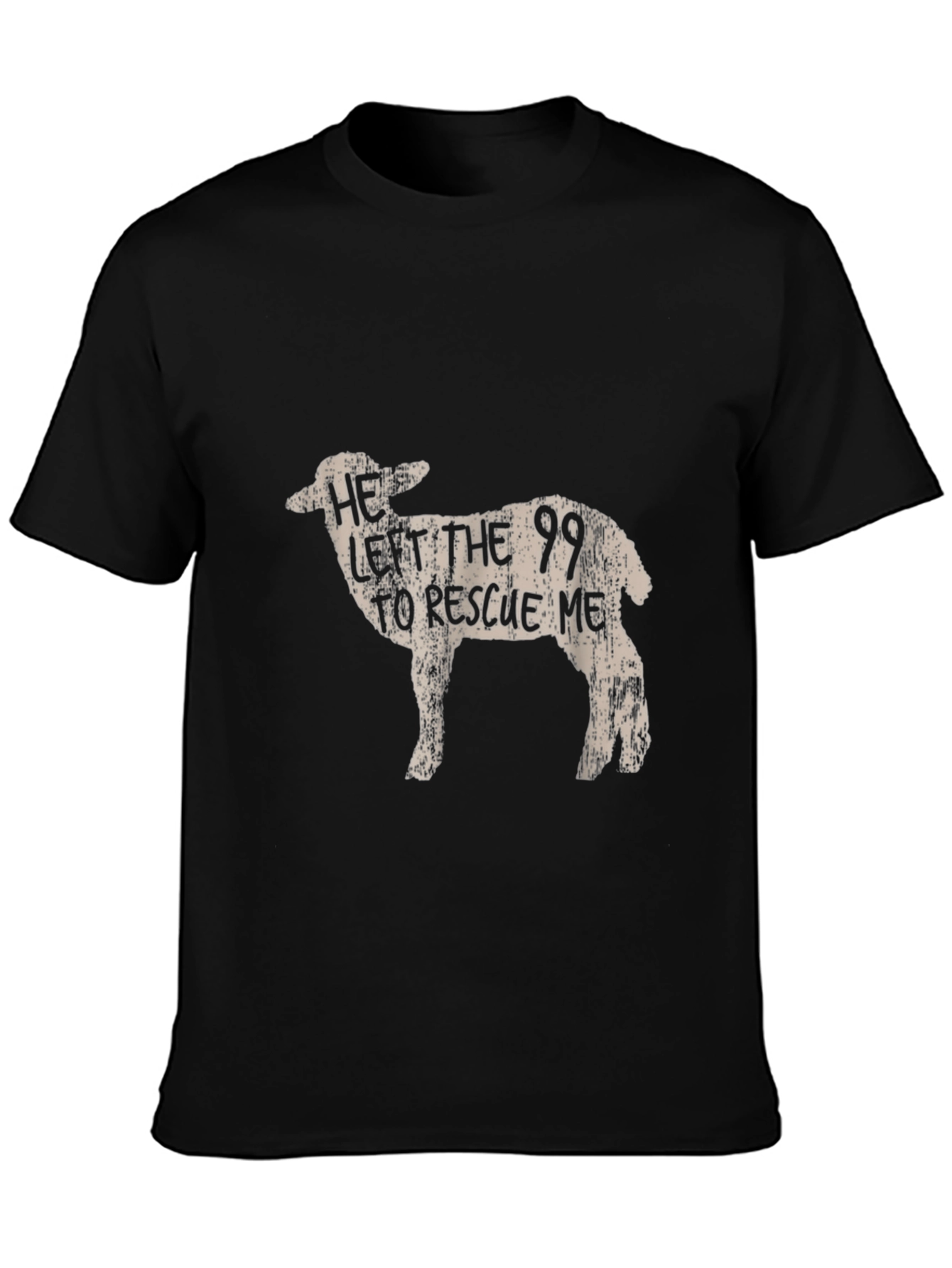 Black He Left the 99 Sheep Graphic Tee view 3