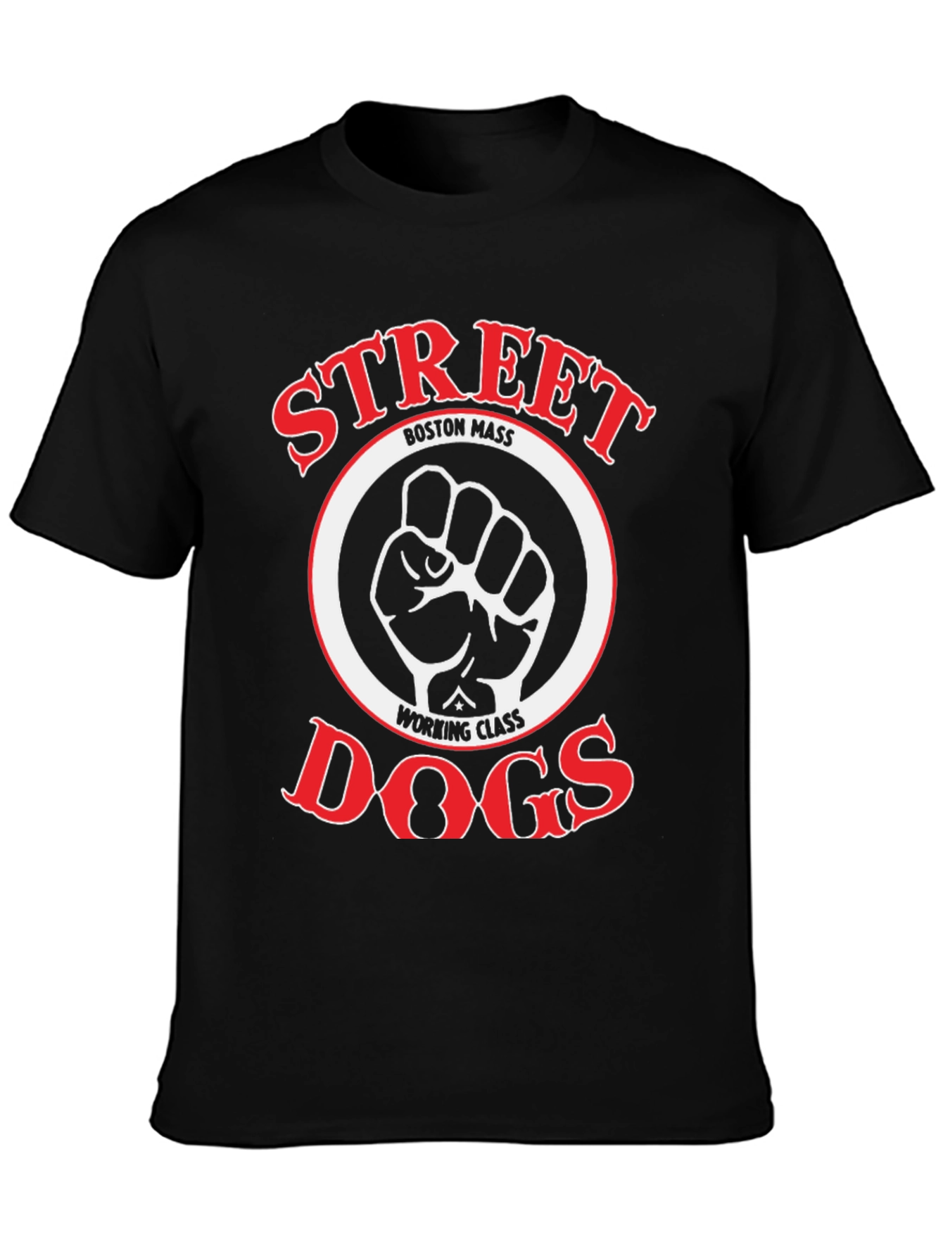 Black Street Dogs Boston Mass Working Class T-Shirt view 3