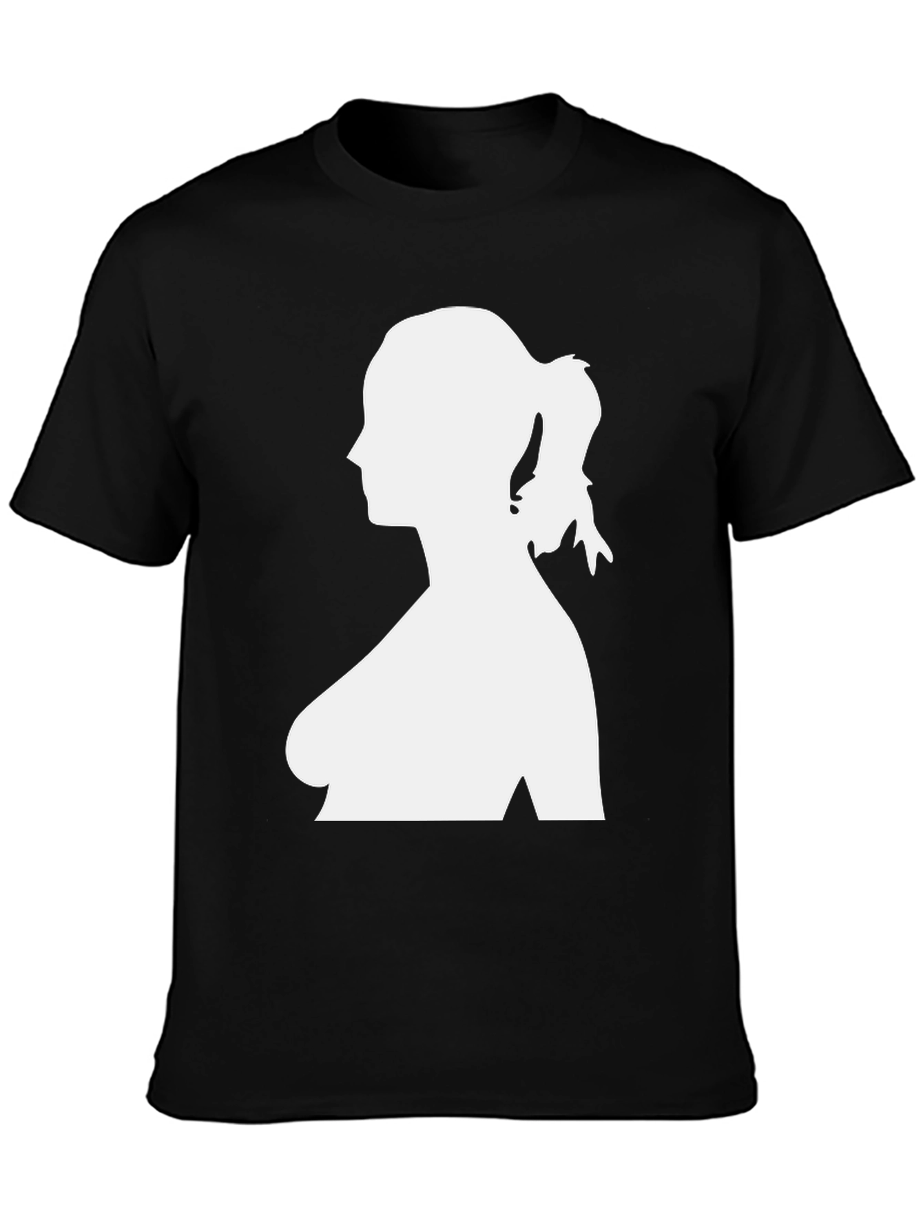 Black Silhouette Graphic Tee - Black Cotton T-Shirt view 3