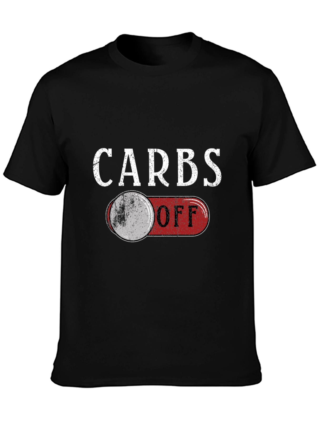 Black Carbs Off Funny Graphic T-Shirt view 3