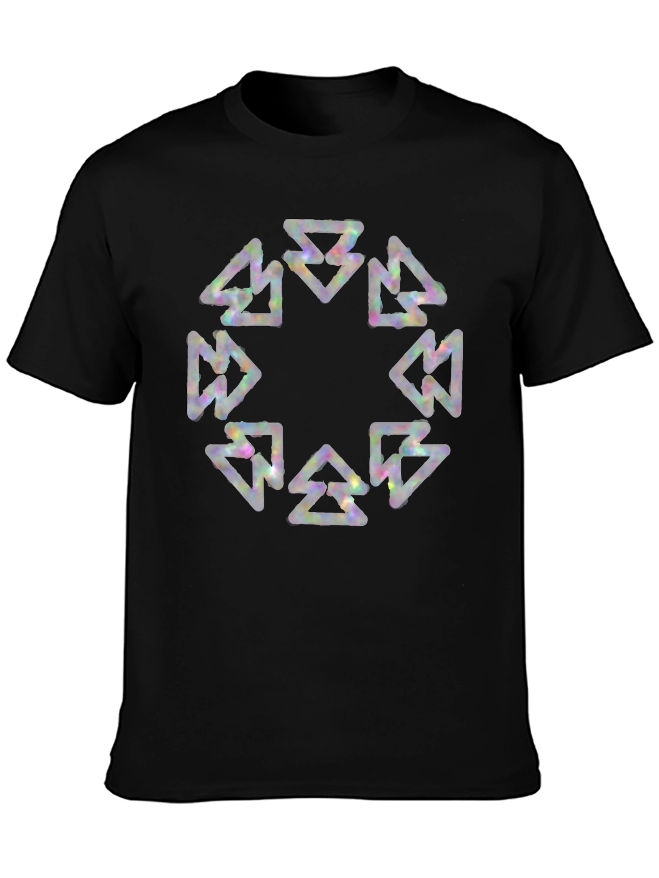 Black Abstract Graphic Print Black T-Shirt view 3