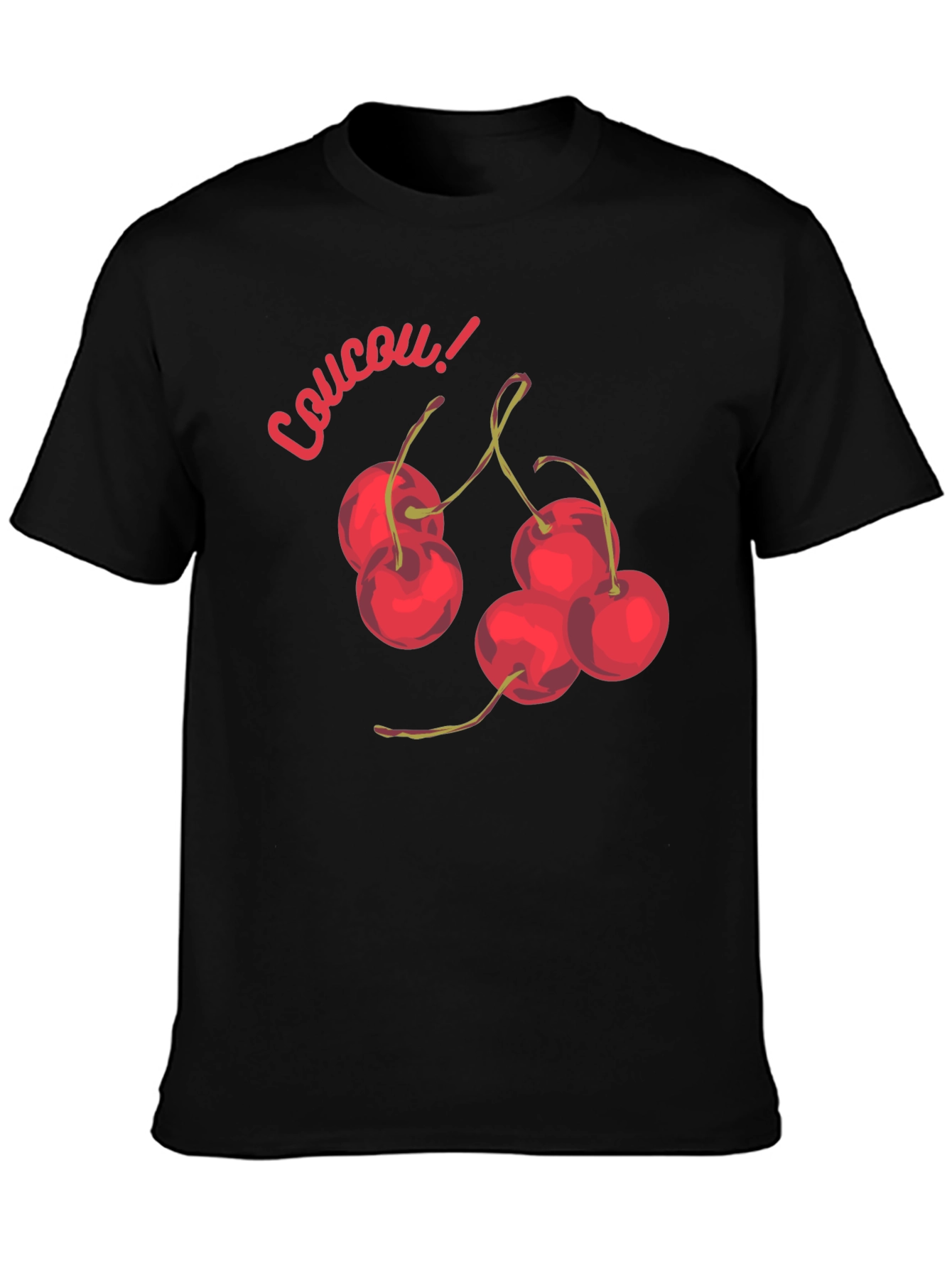 Black Coucou Cherries Black Graphic T-Shirt view 3