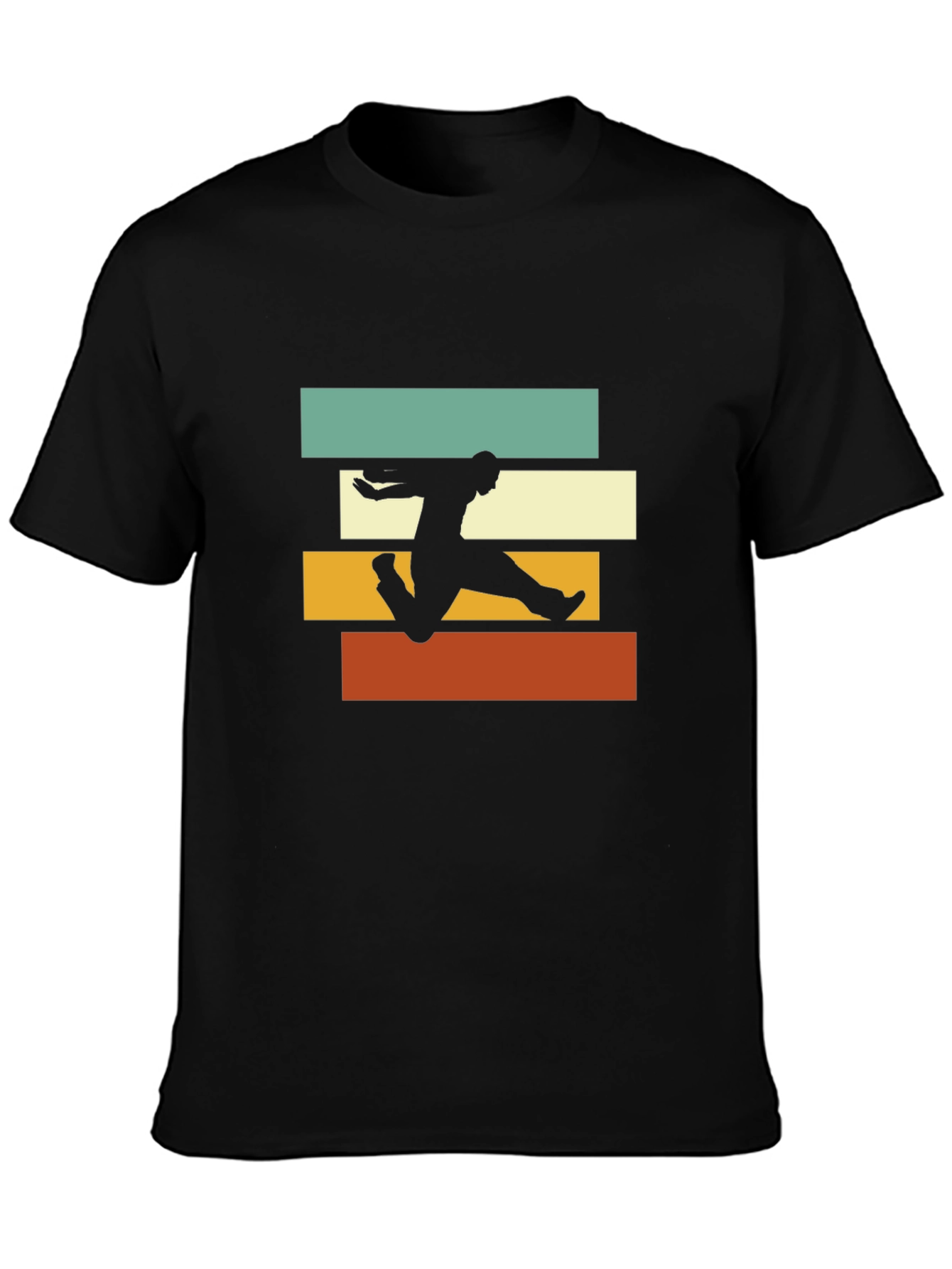 Black Retro Athlete Graphic Tee view 3