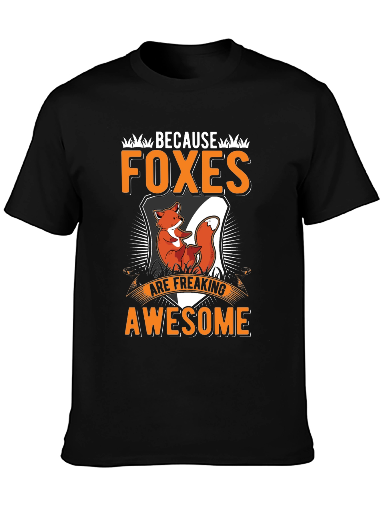 Black Foxes Are Awesome T-Shirt view 3