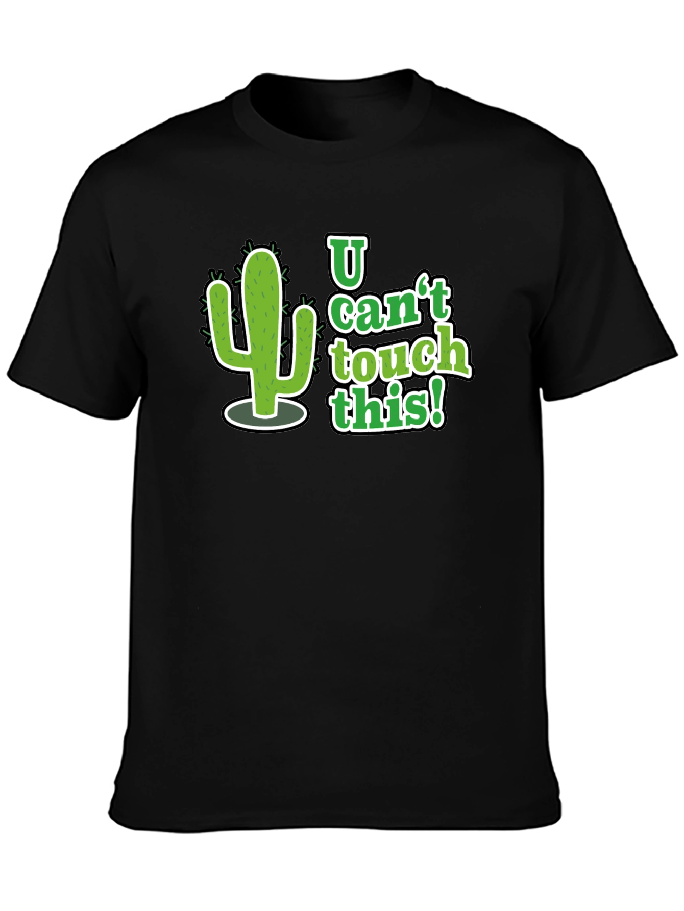 Black U Can't Touch This Cactus Graphic Tee - Black view 3