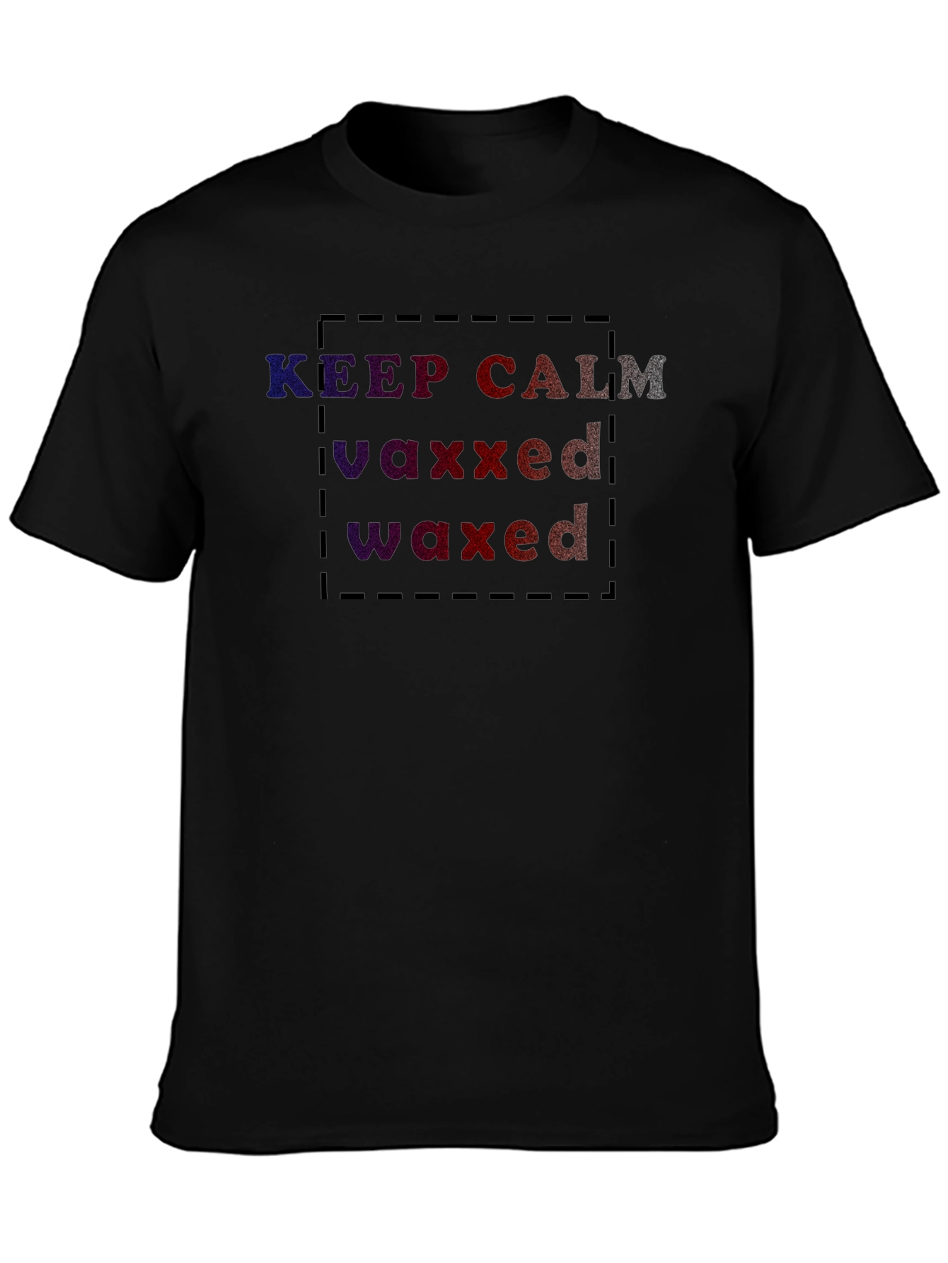 Black Keep Calm Vaxxed Waxed Graphic Tee view 3