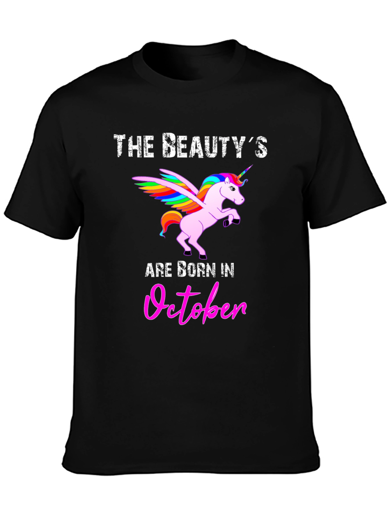 Black Beauty Born in October Graphic T-Shirt view 3