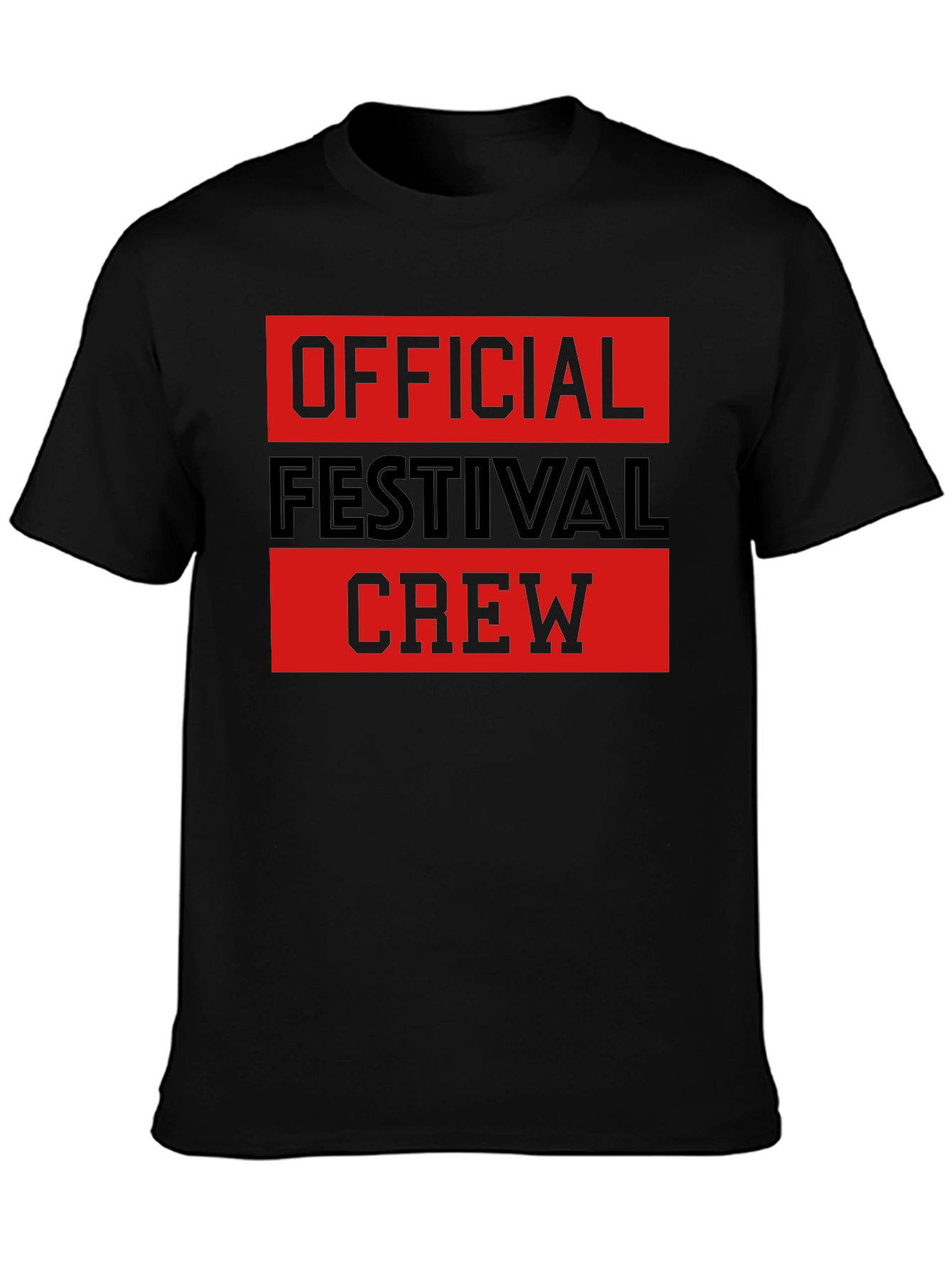 Black Official Festival Crew Black Graphic T-Shirt view 3