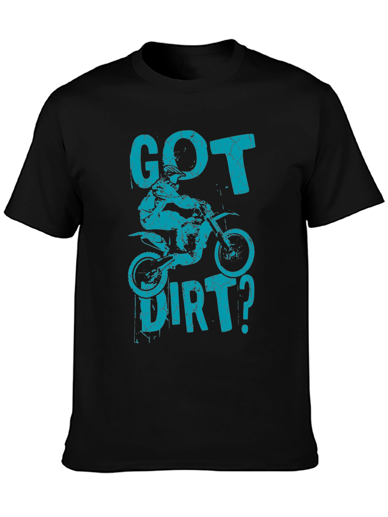 Black Got Dirt? Graphic T-Shirt - Motocross Design view 3