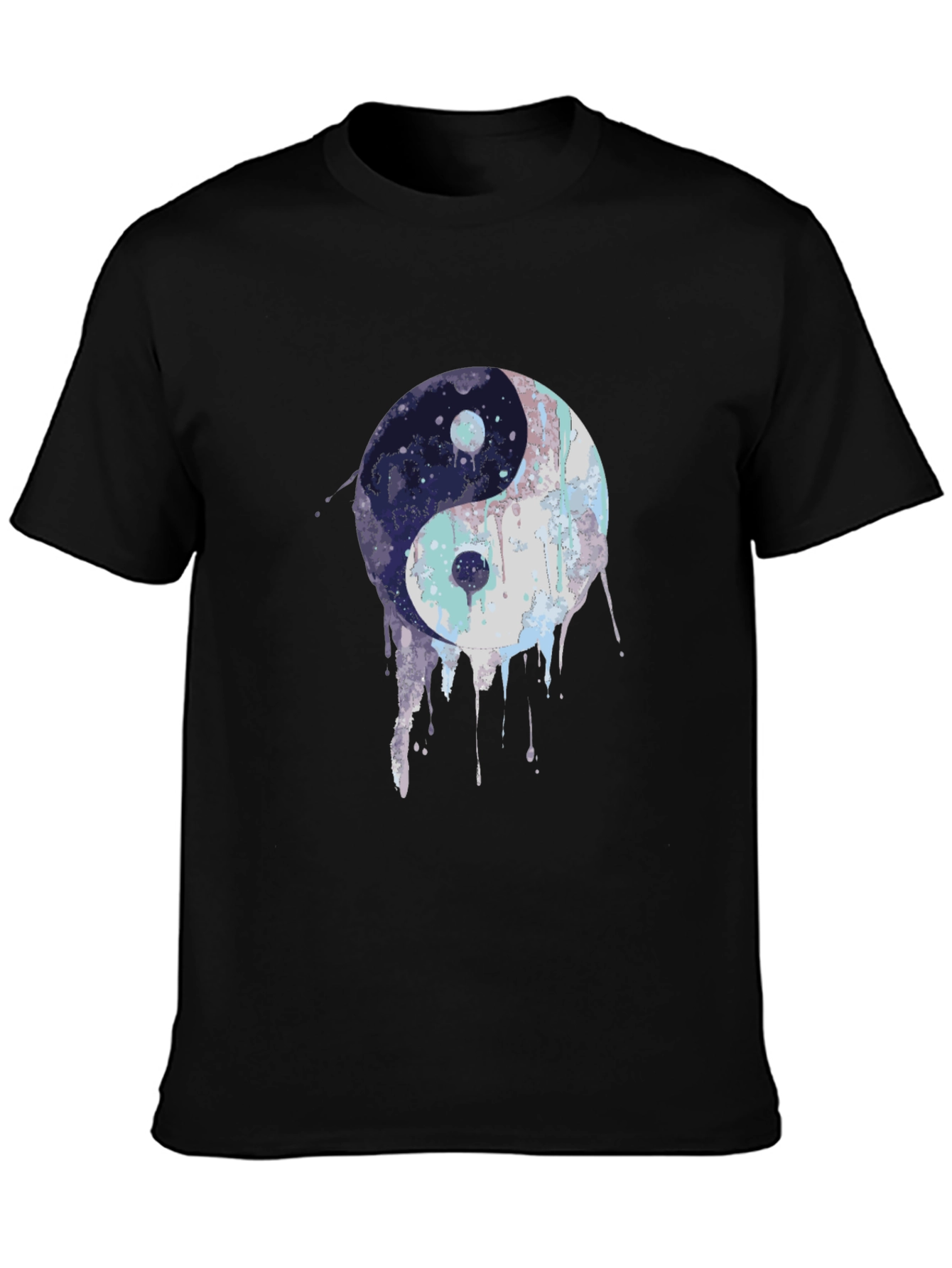Black Yin Yang Graphic Black T-Shirt view 3