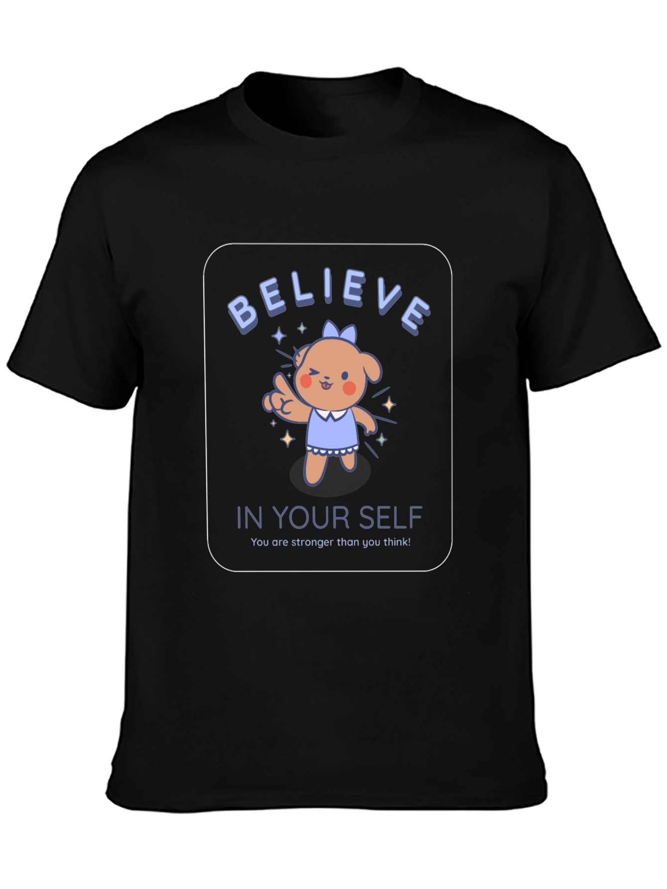 Black Believe In Yourself Graphic Tee view 3