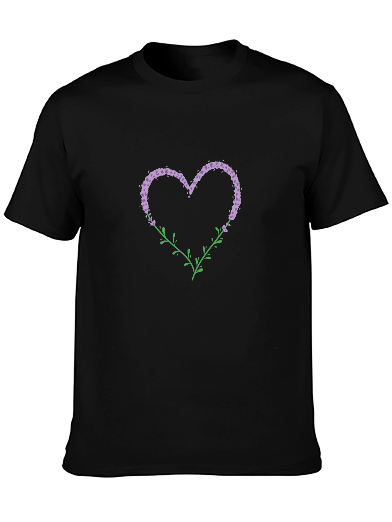 Black Floral Heart Graphic Tee - Black view 3