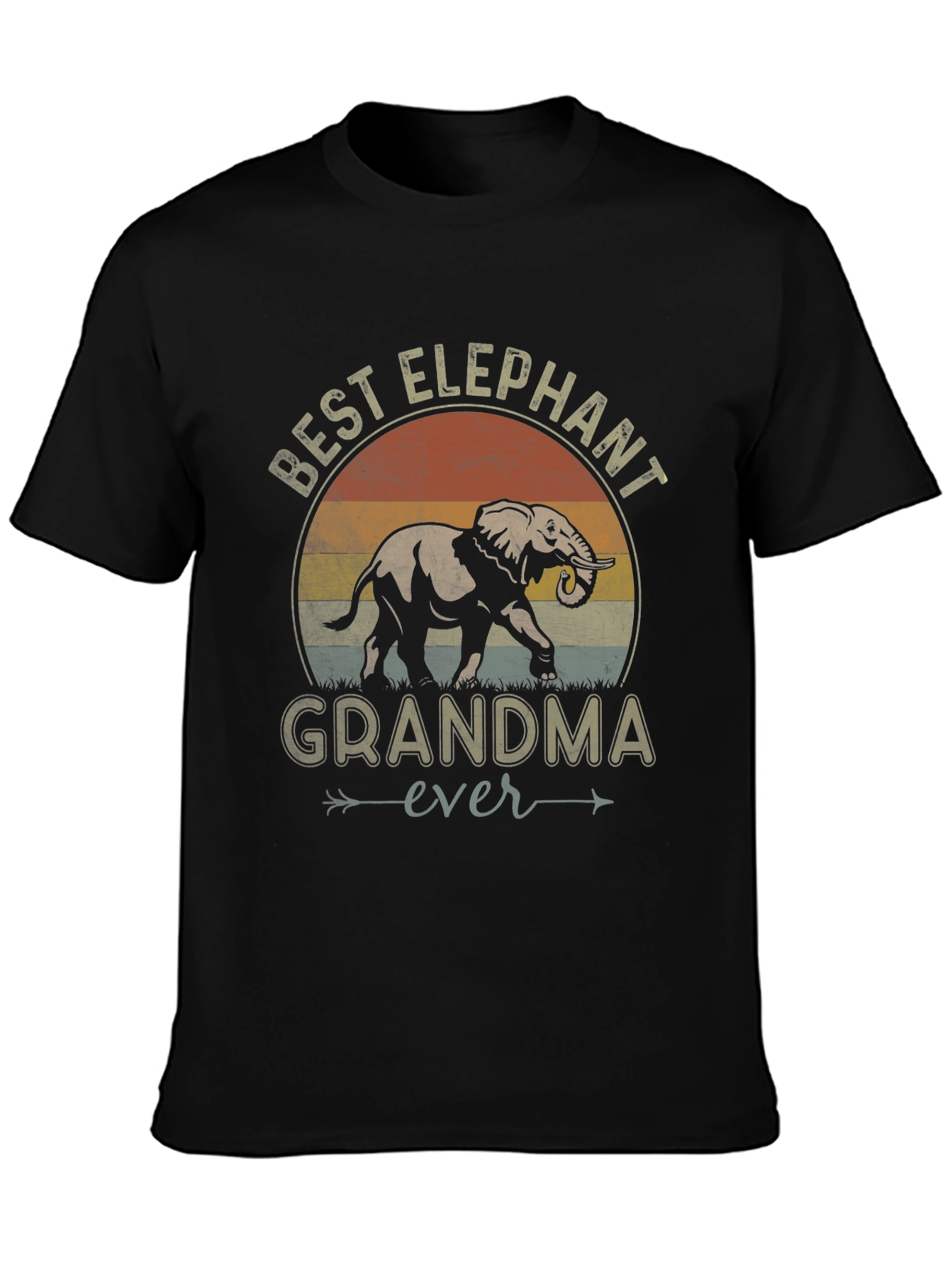 Black Best Elephant Grandma Ever Graphic Tee view 3