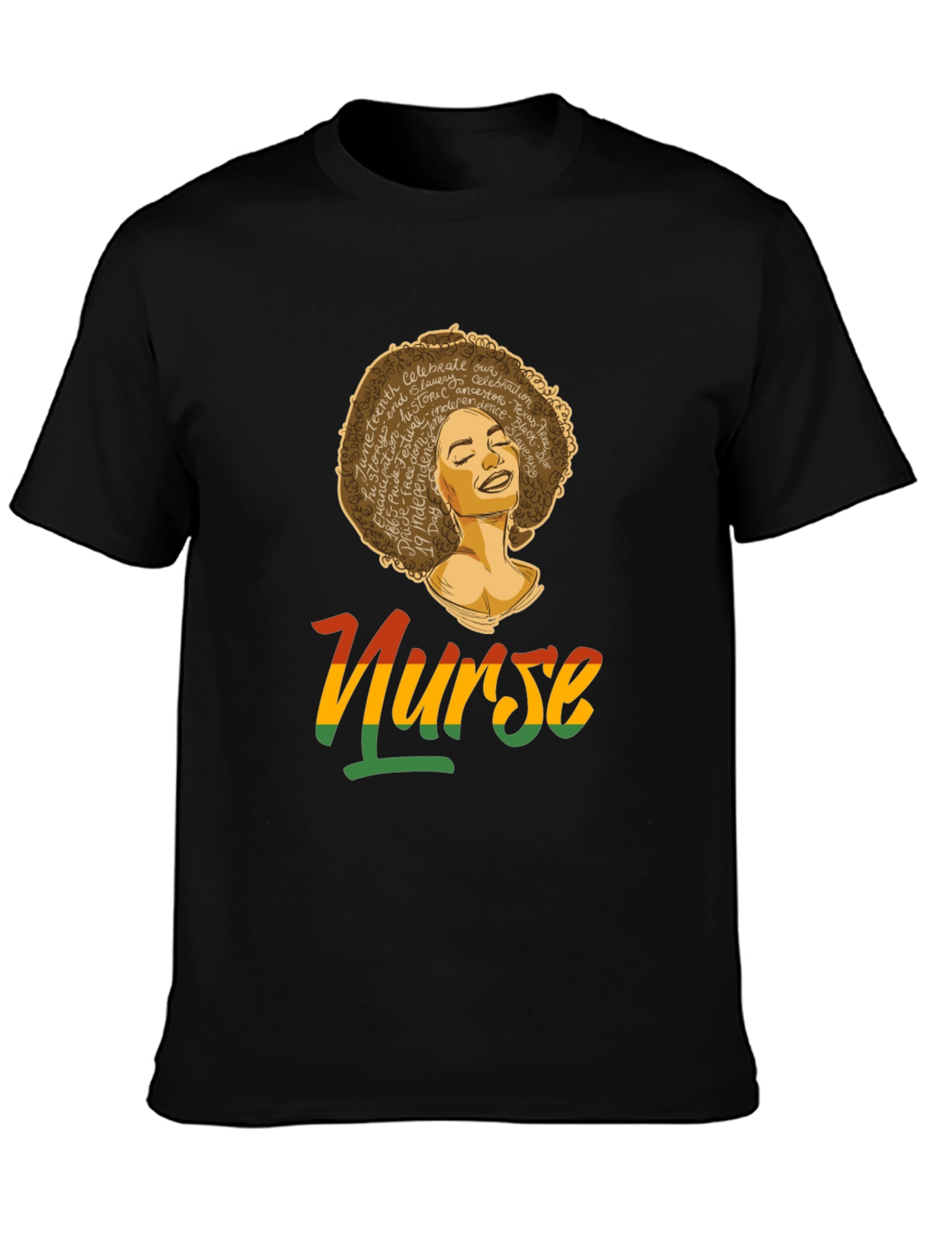 Black Juneteenth Nurse Black Pride T-Shirt view 3