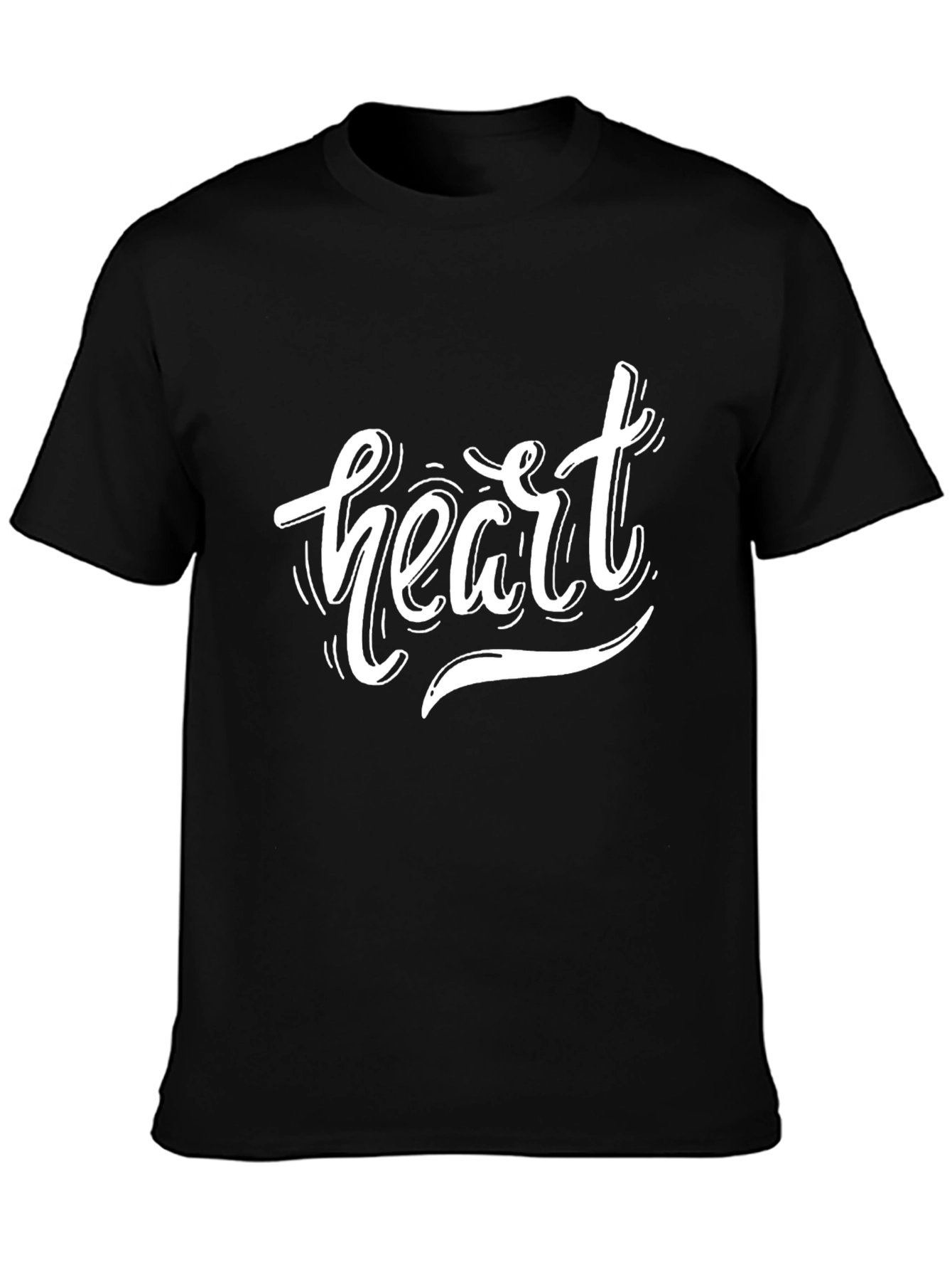 Black Heart Graphic Black T-Shirt, Stylish Men's Tee view 3