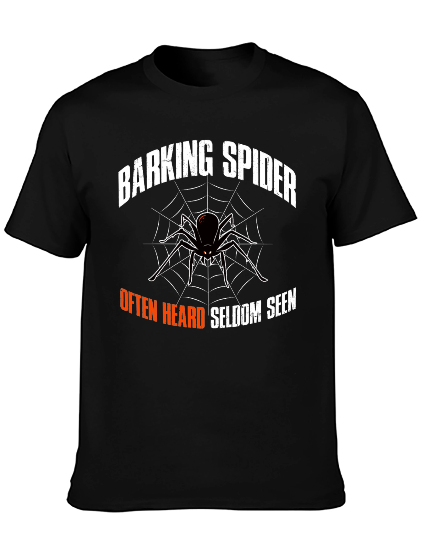 Black Barking Spider Graphic Tee - Funny Arachnid T-Shirt view 3