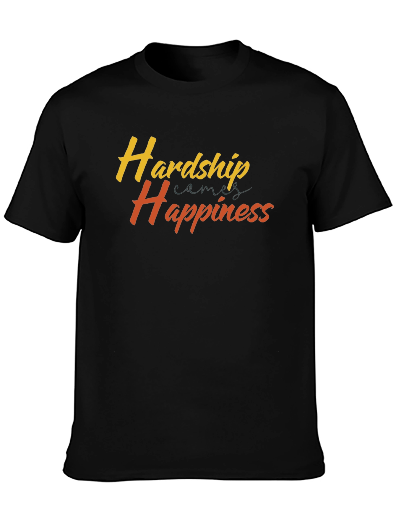 Black Hardship Happiness Graphic Tee - Comfort Fit view 3
