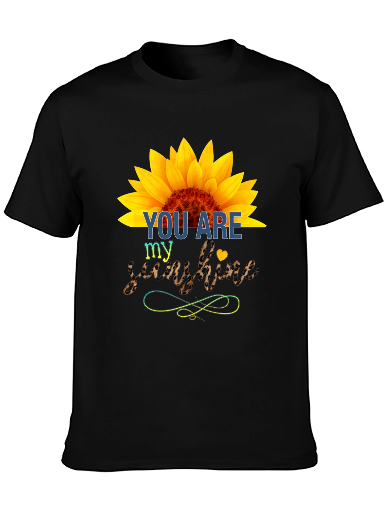 Black You Are My Sunshine Sunflower Graphic Tee view 3
