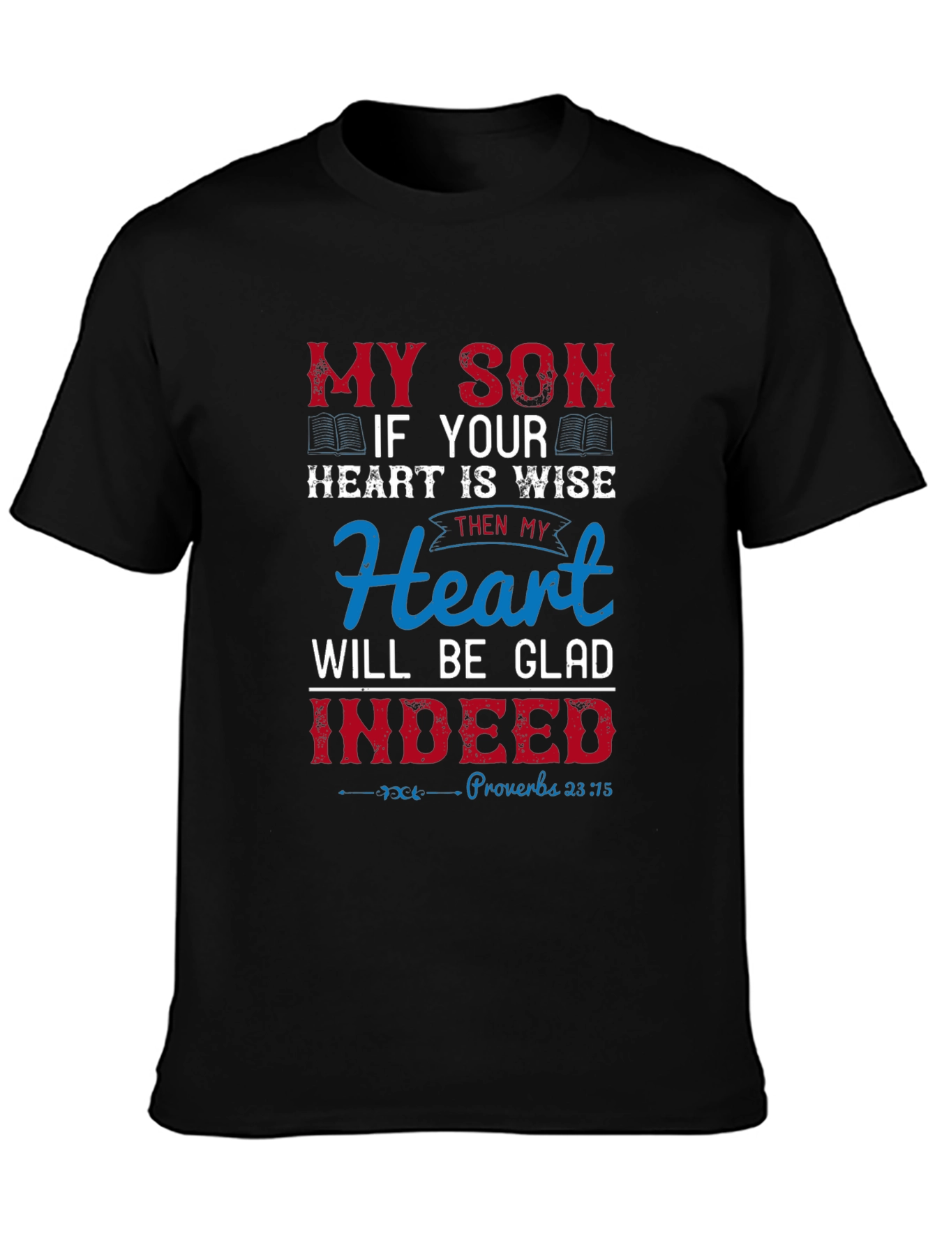 Black My Son Heart is Wise Graphic T-Shirt view 3