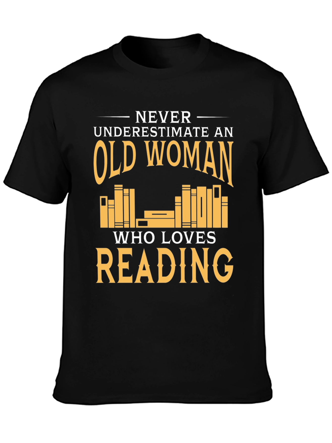 Black Funny Old Woman Reading T-Shirt view 3