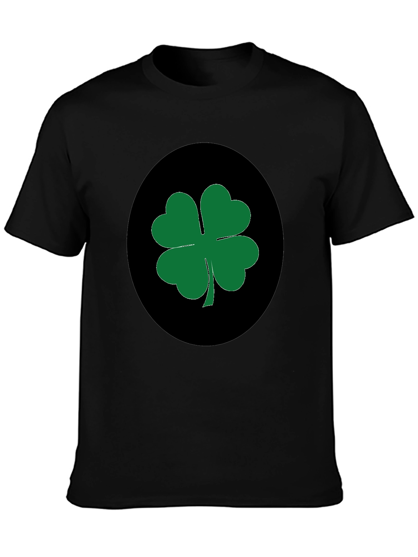 Black Lucky Clover Black T-Shirt view 3