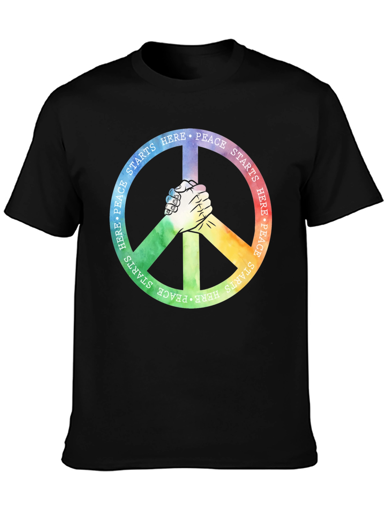 Black Peace Starts Here Graphic T-Shirt view 3