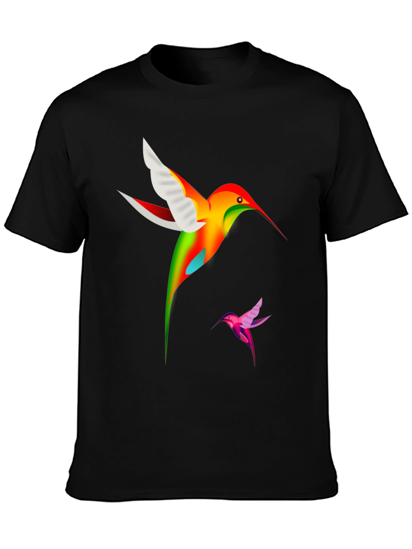 Black Hummingbird Graphic Tee - Bold Bird Design view 3