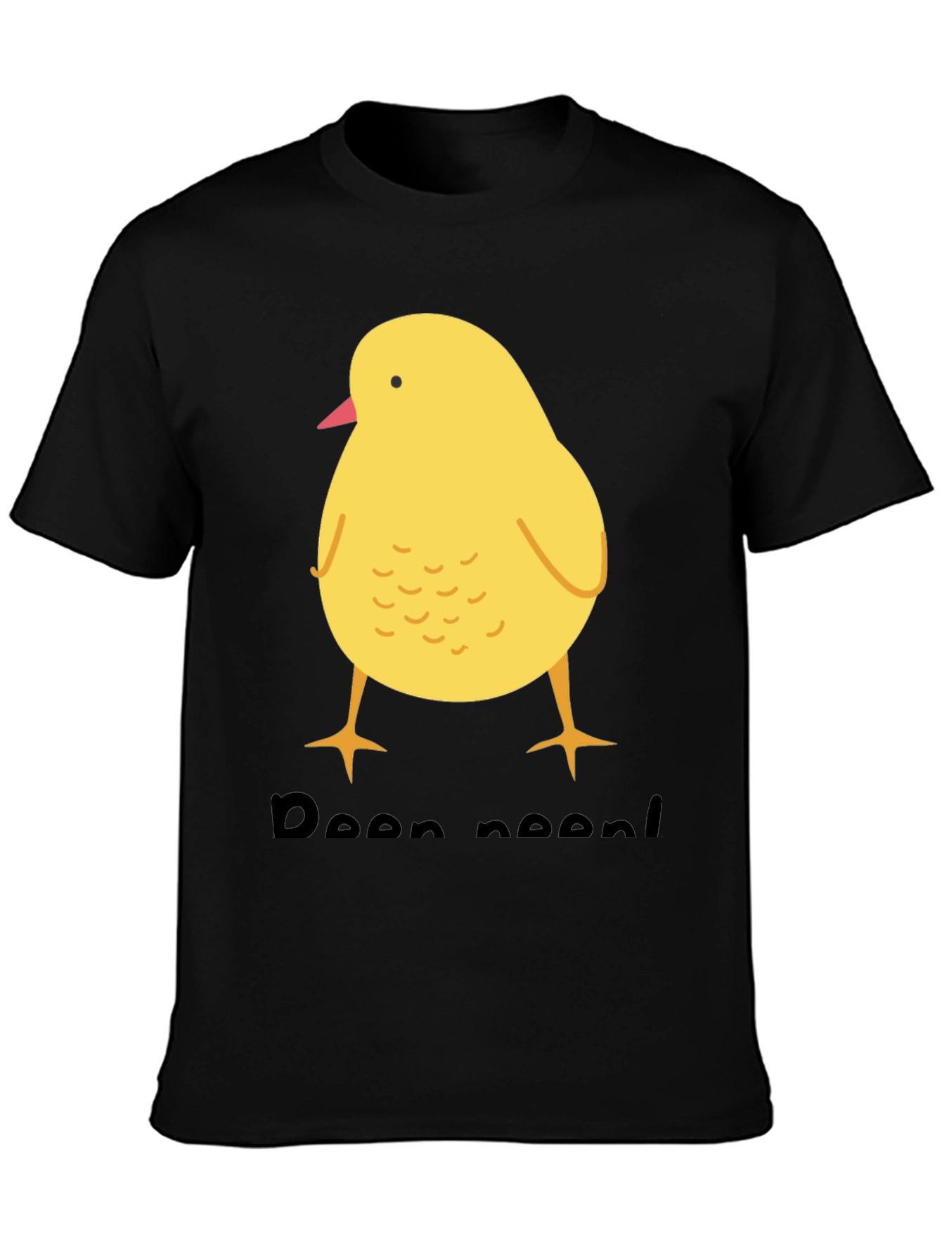 Black Cute Chick T-Shirt - Black Cotton Blend view 3