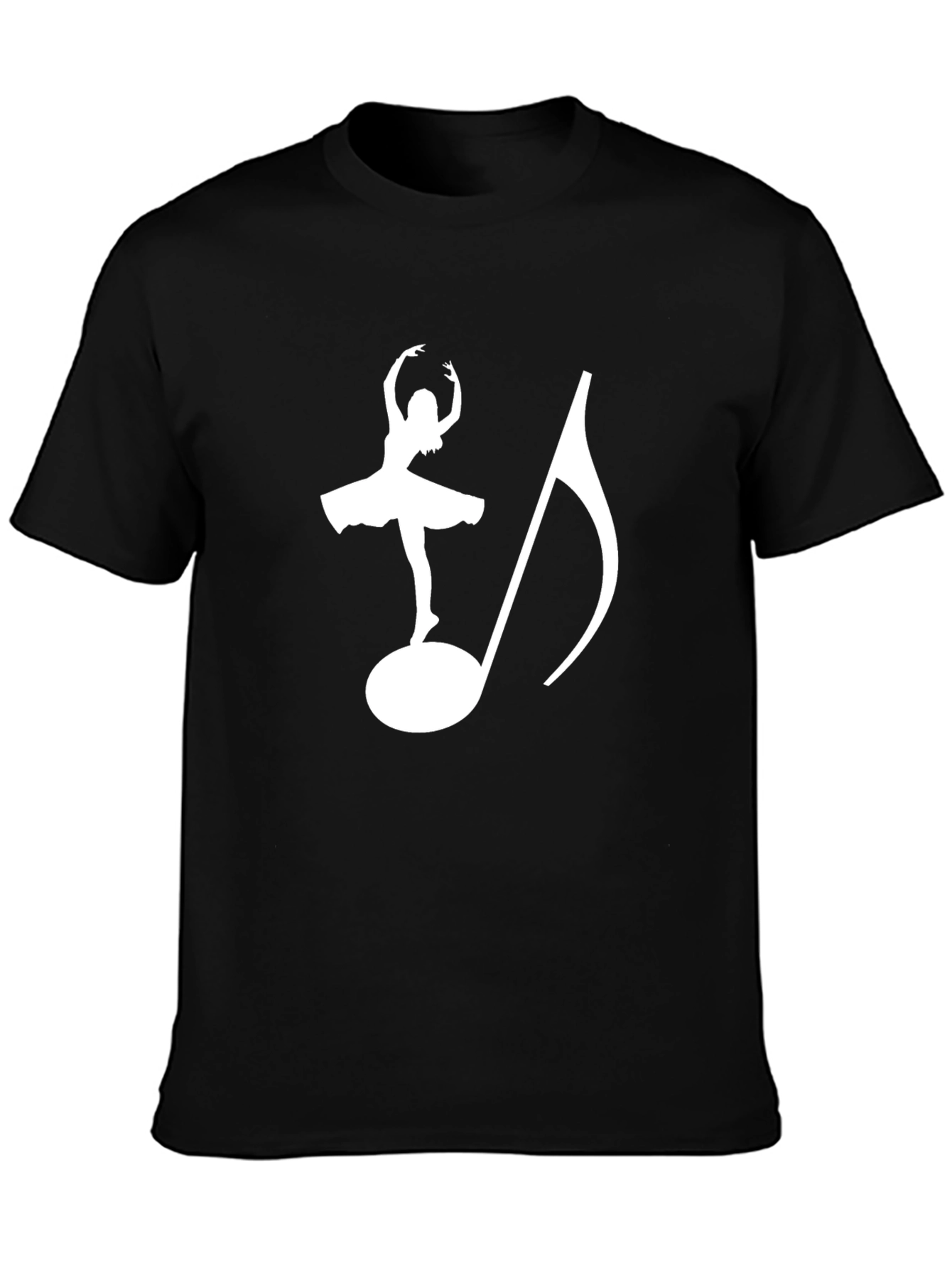 Black Ballerina & Music Note Graphic T-Shirt view 3