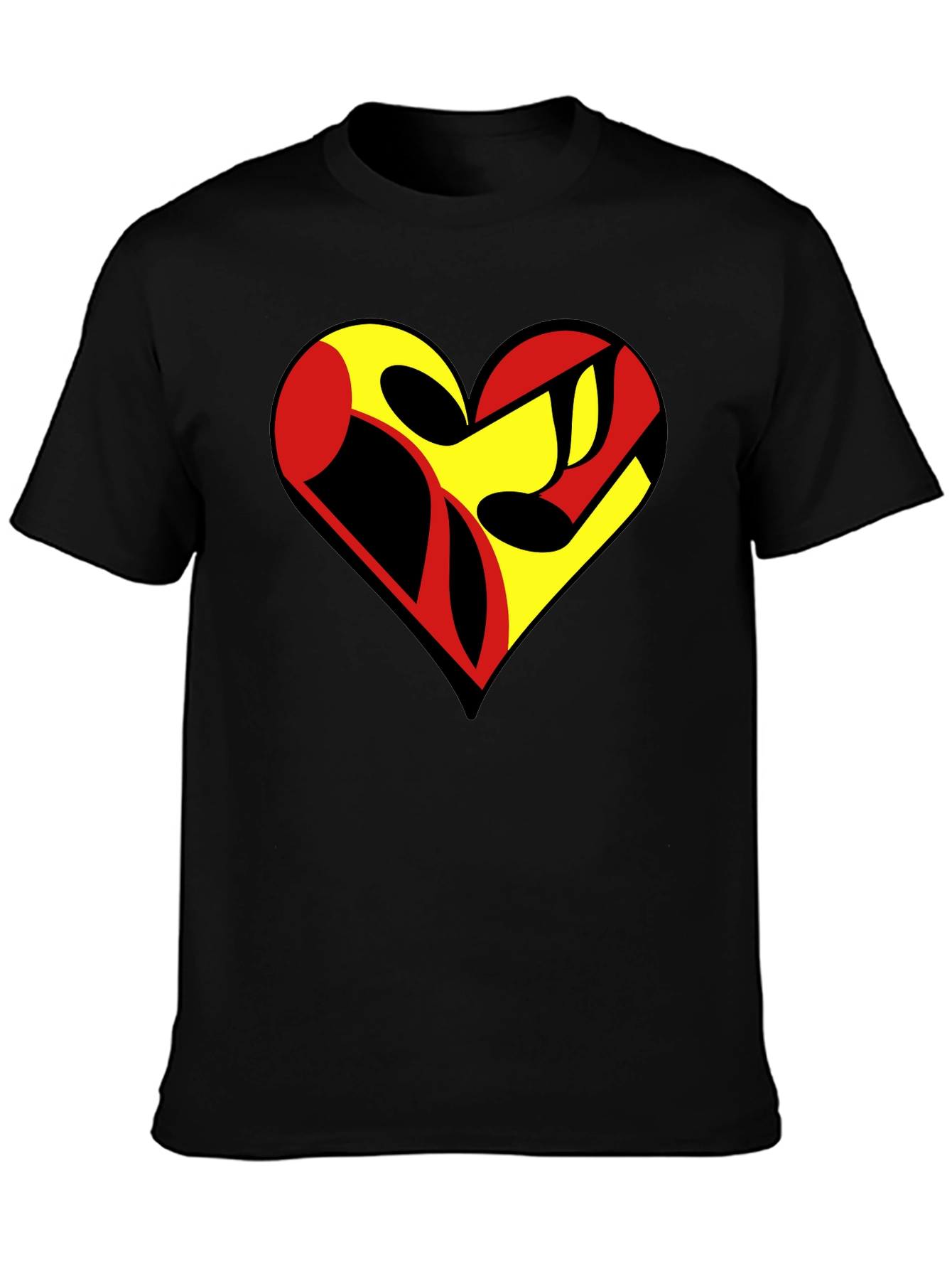 Black Heart Graphic Black T-Shirt view 3