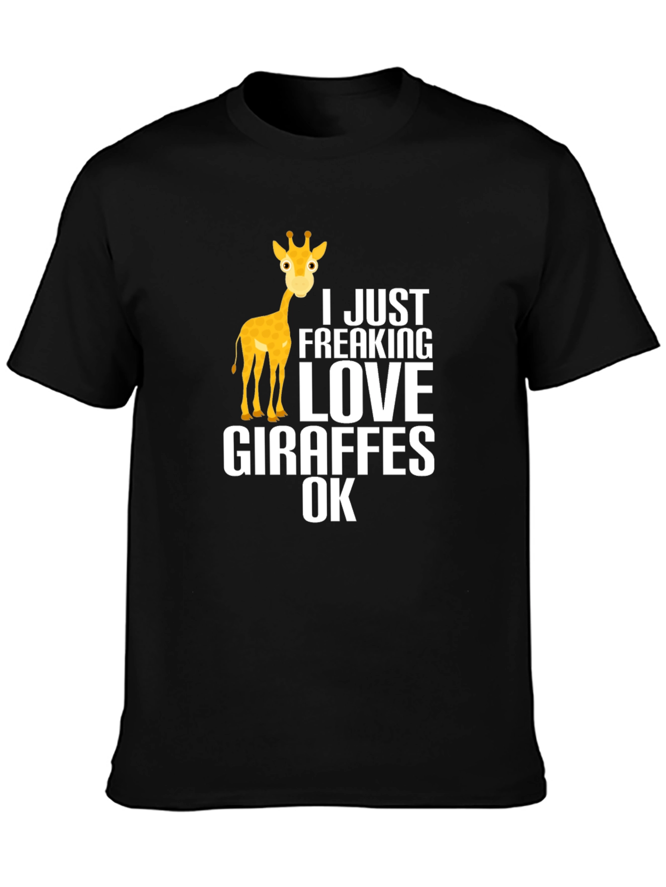 Black I Love Giraffes Graphic T-Shirt view 3